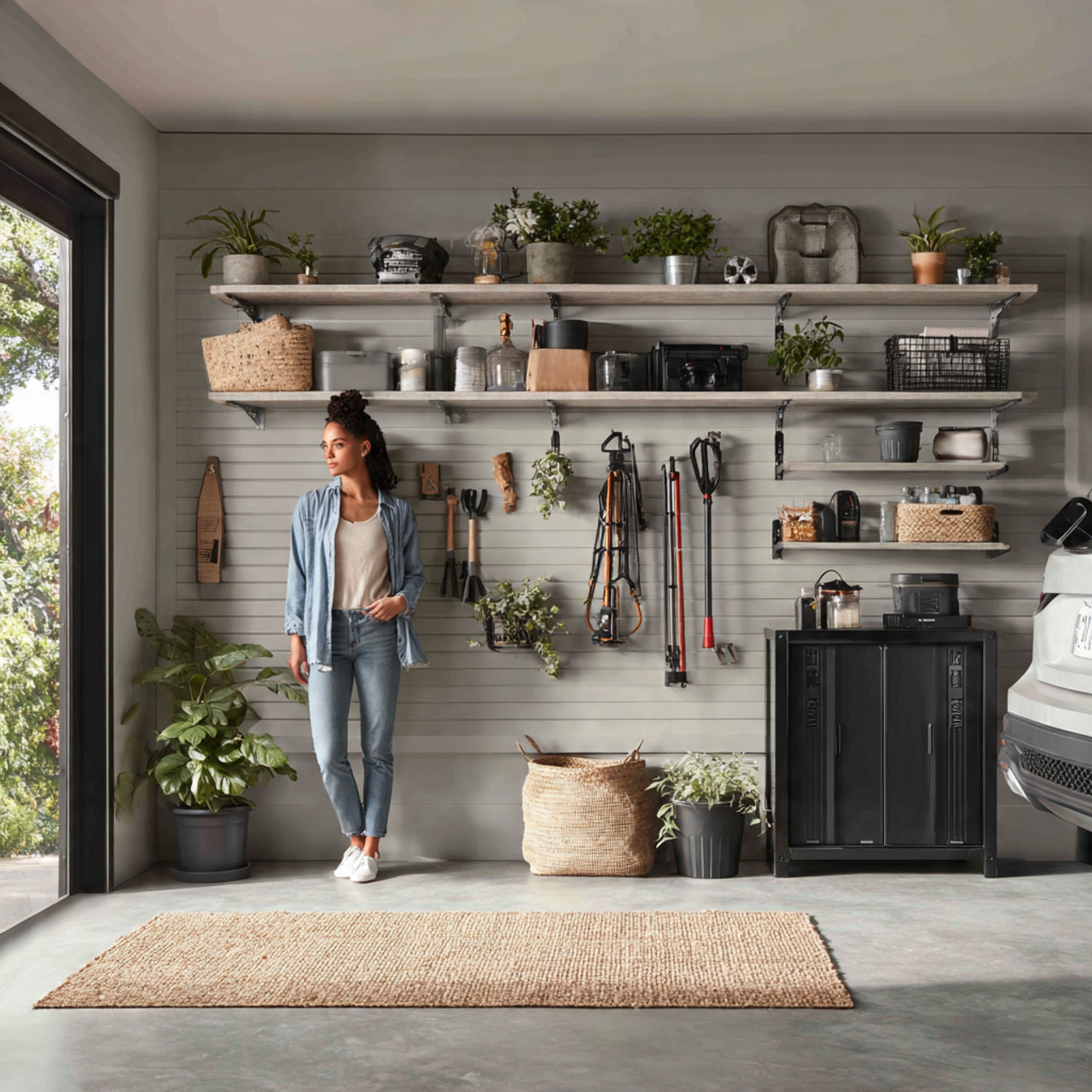 a realistic garage wall view of garage