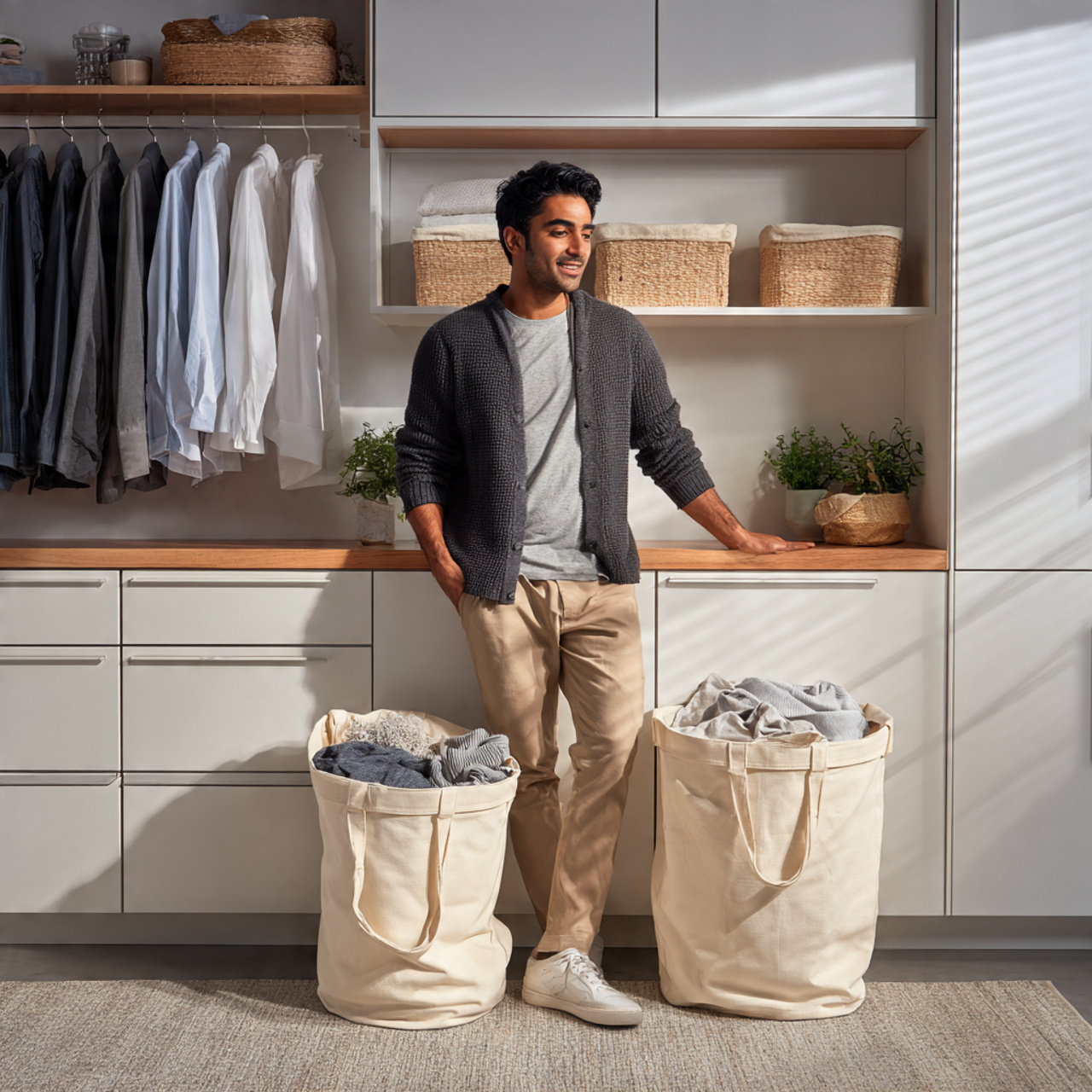 25 Utility Room Ideas & Organization Hacks for Smart Homes 2 a realistic south asian man in his