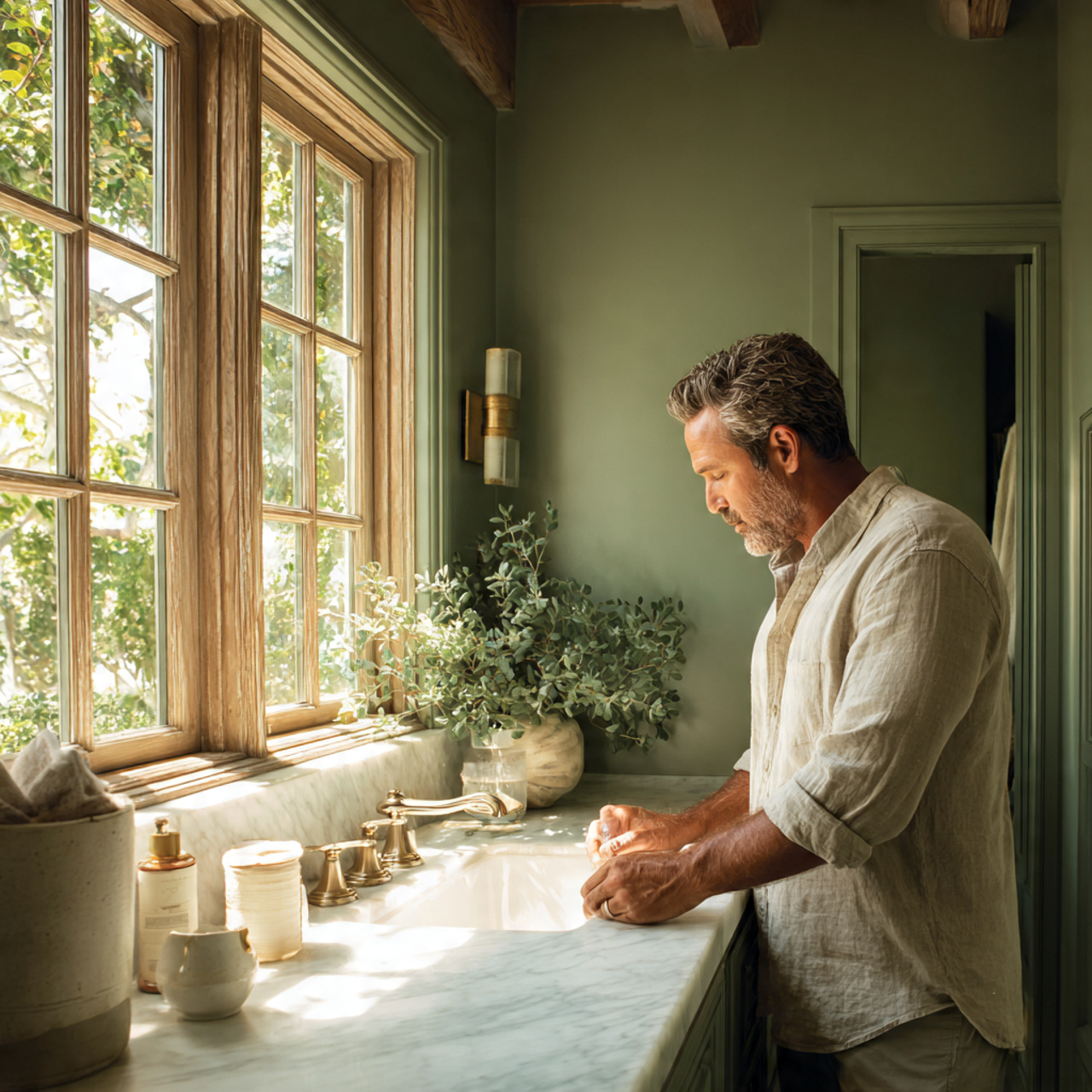 25 Green Bathroom Ideas: Elegant, Modern & Nature-Inspired Designs 2 a serene bathroom painted in soft sage