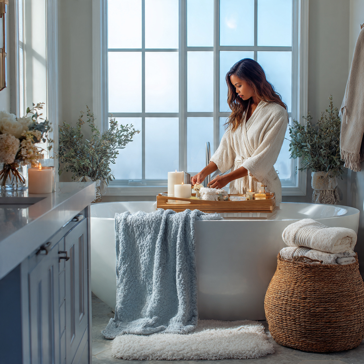 25 Room Decor Ideas for a Stylish, Cozy & Modern Home 16 a serene bathroom with a neutral color