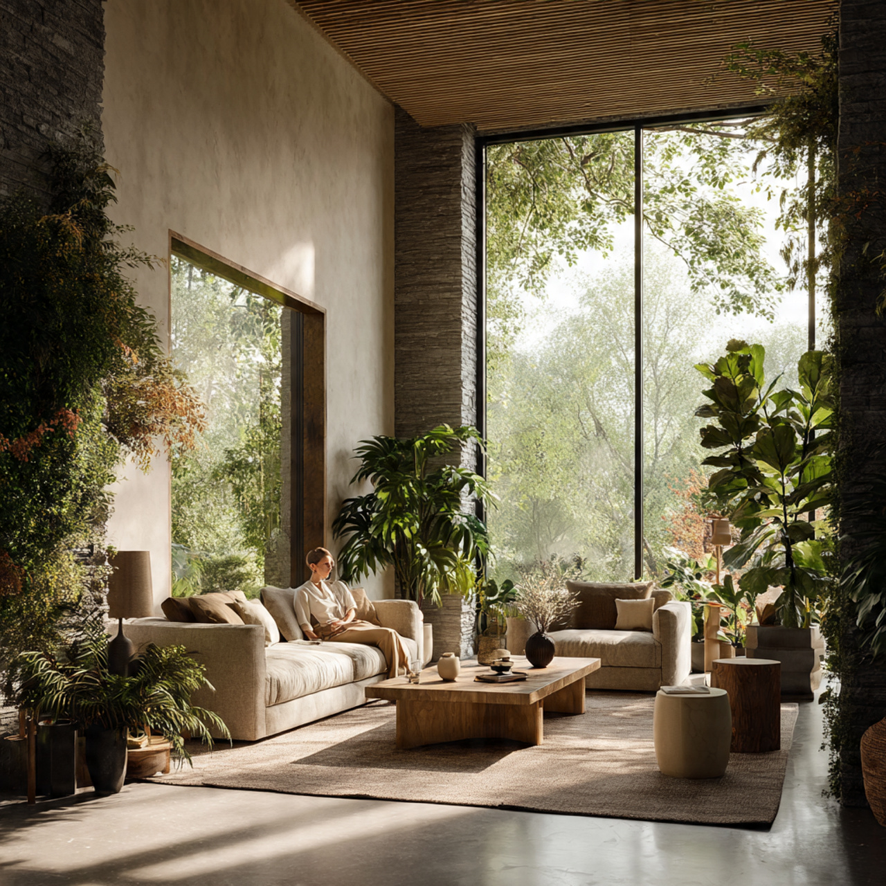 25 Interior Ideas Ideas That Instantly Transform Your Home Into a Stylish Sanctuary 1 a serene biophilic living room filled with