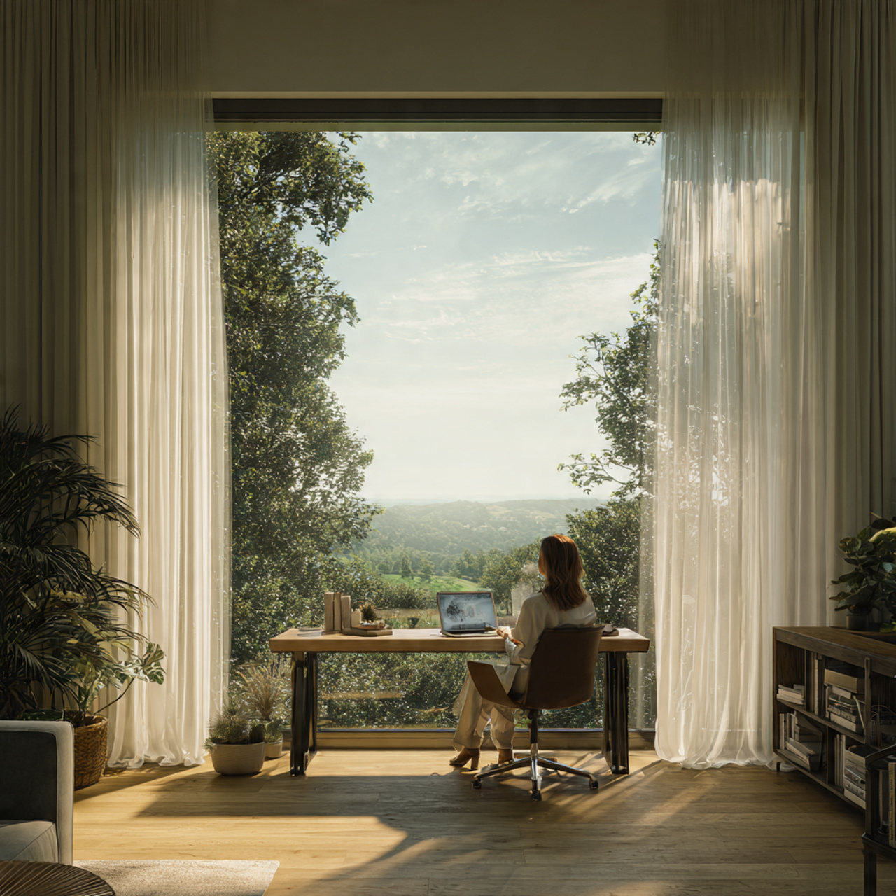 25 Home Office Inspiration Ideas for a Stylish, Productive Workspace 18 a serene home office inspiration workspace positioned