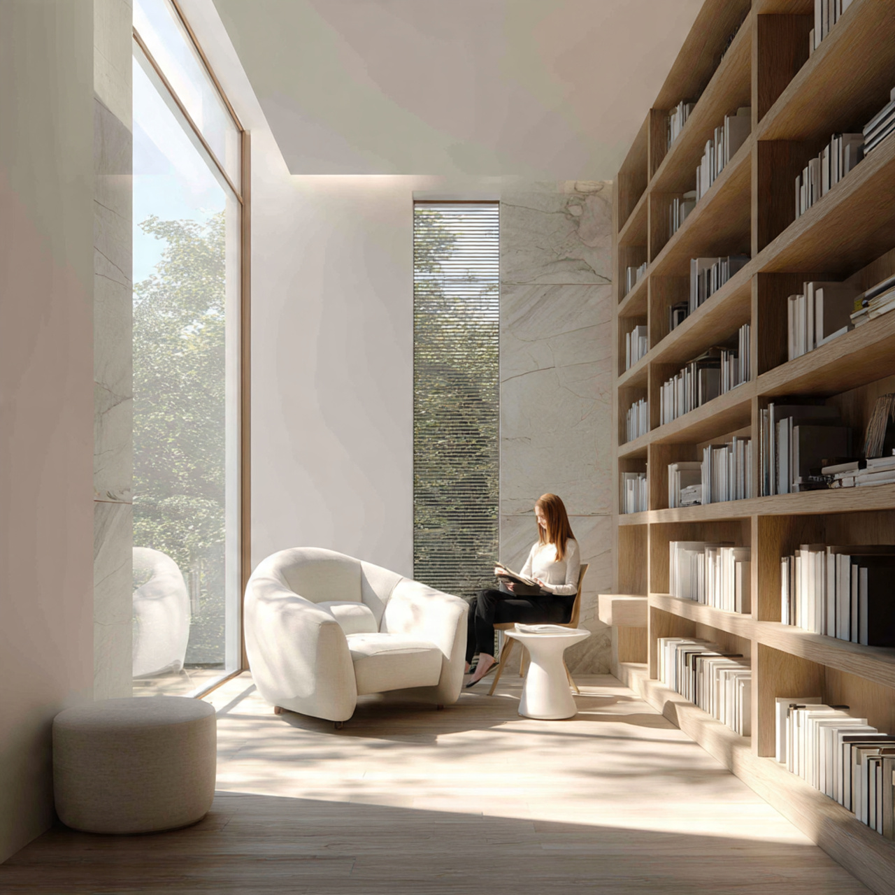 25 Inspiring Reading Room Ideas to Transform Your Space 1 a serene modern minimalist reading room clean