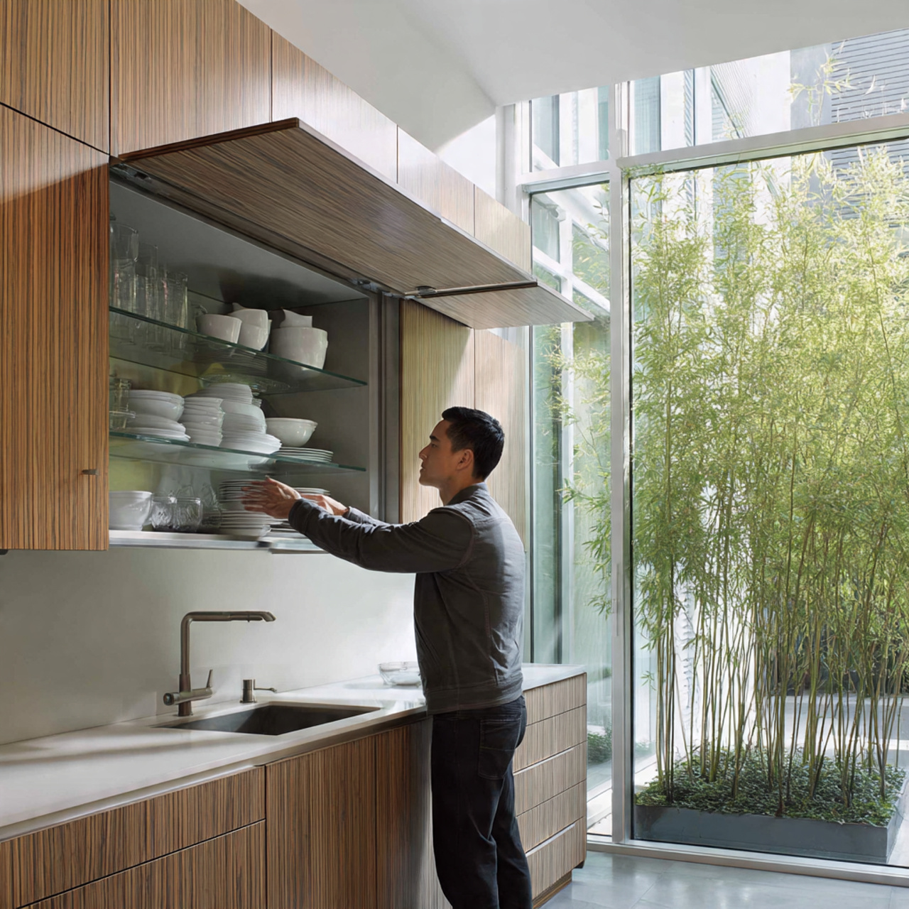 25 Dream Kitchen Cabinets Ideas to Transform Your Space 16 a sleek european style kitchen highlighting vertical lift