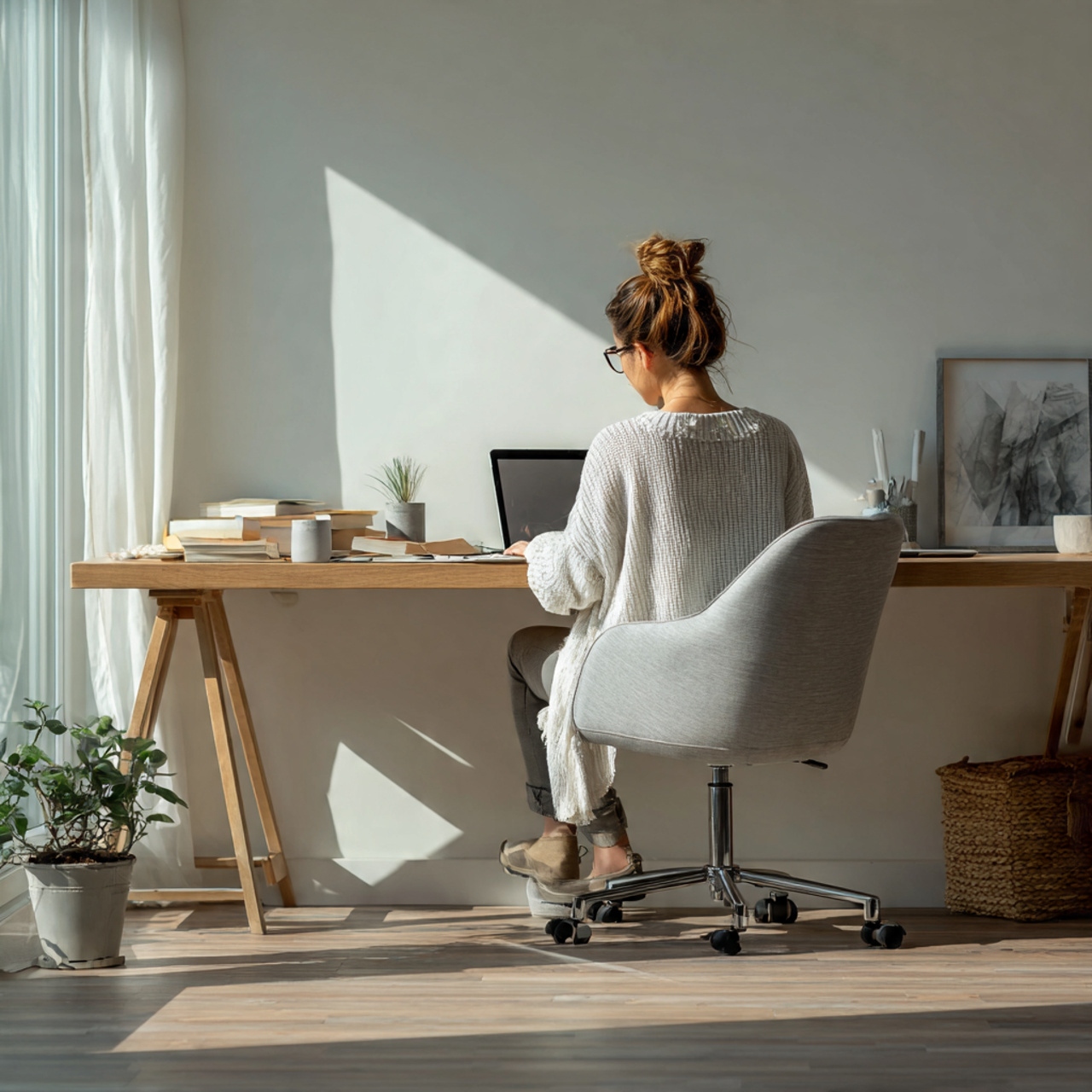 25 Room Decor Ideas for a Stylish, Cozy & Modern Home 8 a sleek minimalist home office with a