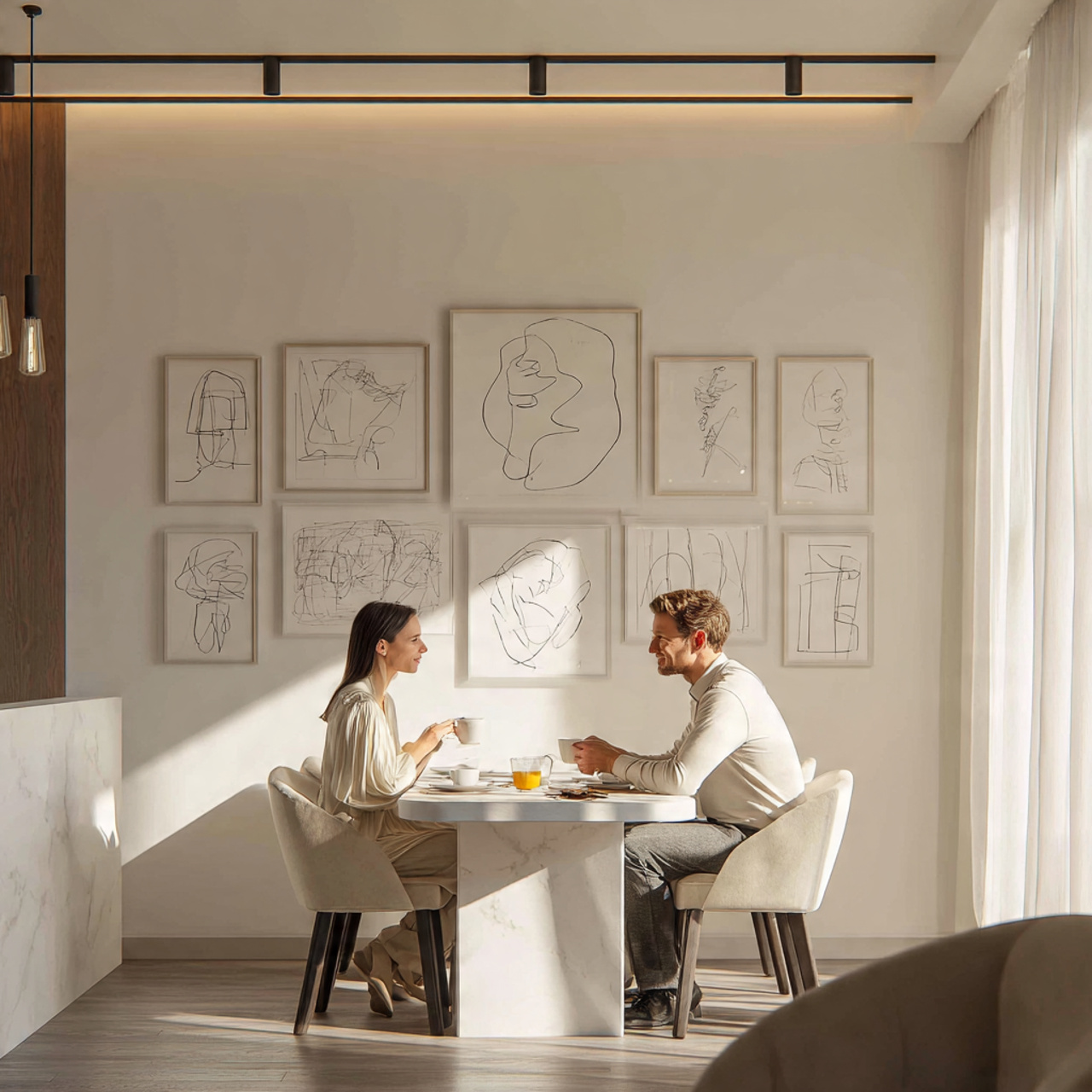 25 Creative Dining Room Wall Decor Ideas to Elevate Your Home 11 a sleek modern dining room with a