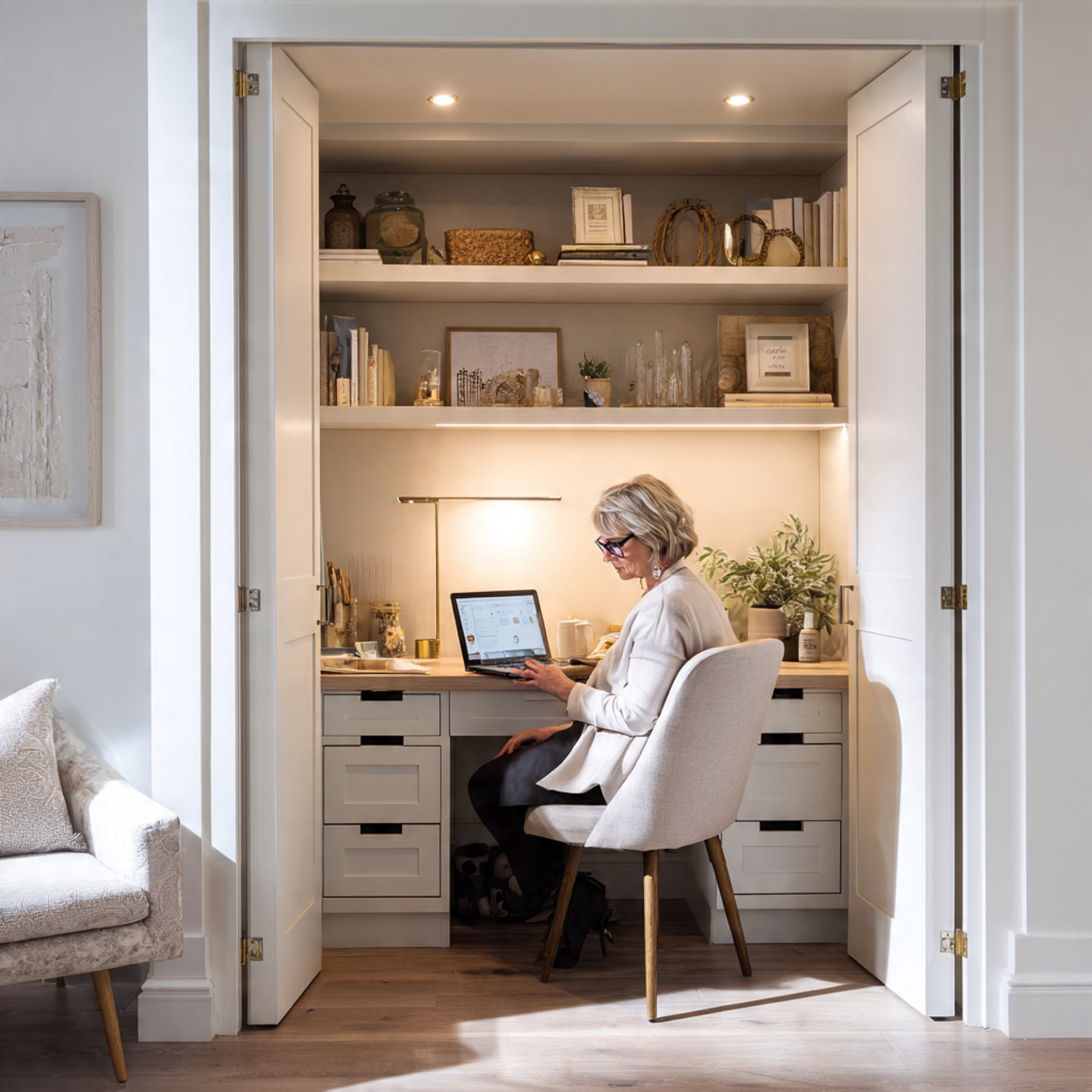 25 Cozy Nook Inspiration Ideas to Create Warm, Inviting Retreats at Home 8 a small closet transformed into a private