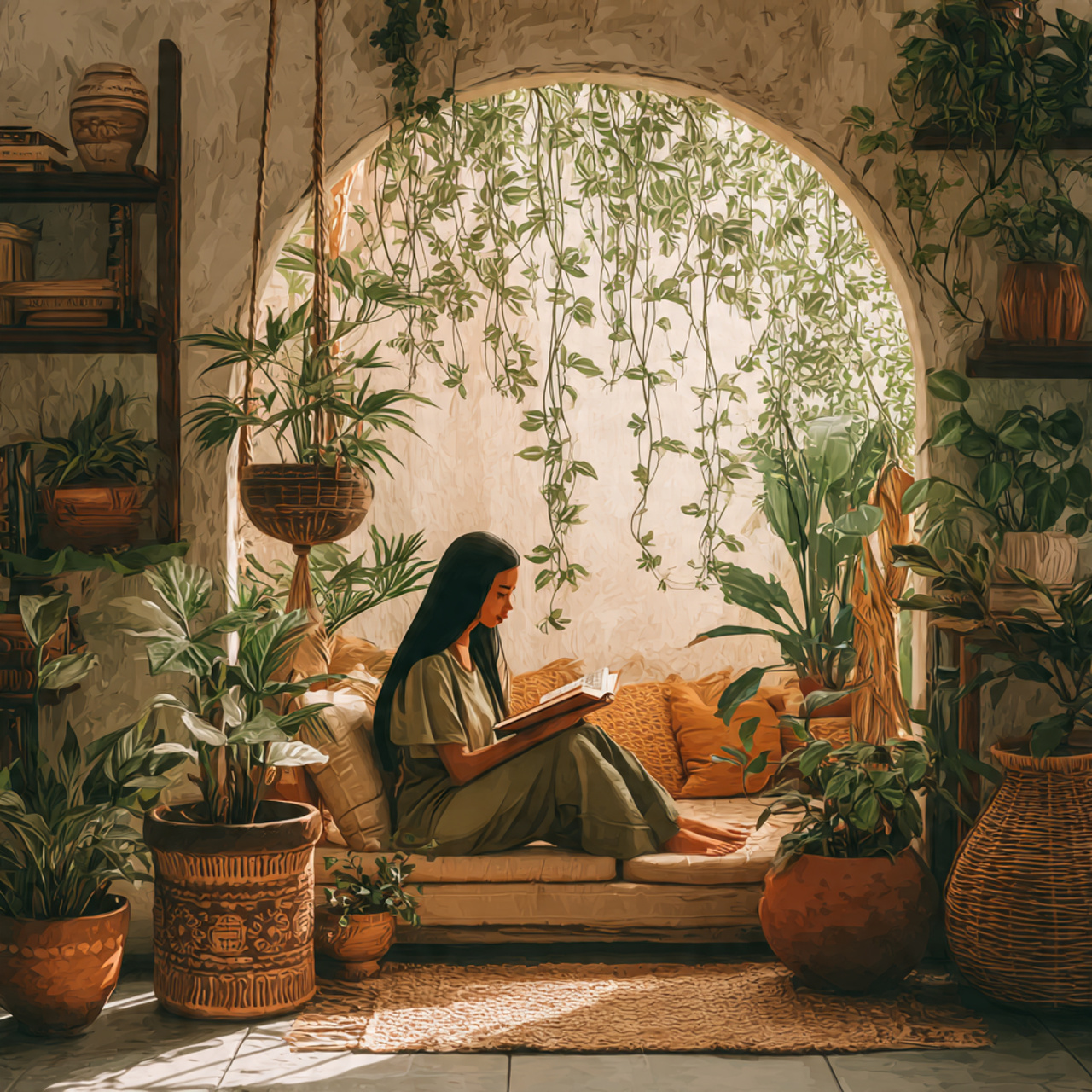 25 Cozy Nook Inspiration Ideas to Create Warm, Inviting Retreats at Home 24 a small indoor nook filled with tall