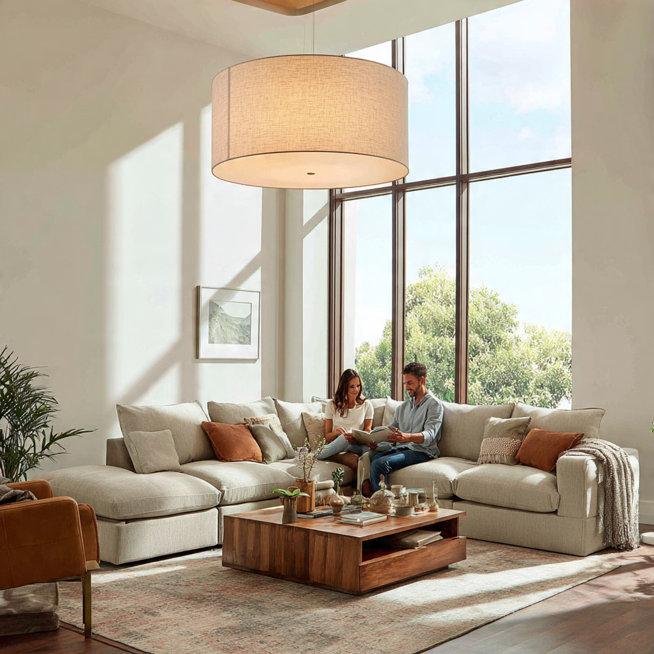 25 Living Room Lighting Ideas to Brighten and Transform Your Home 13 a spacious living room with an oversized 1