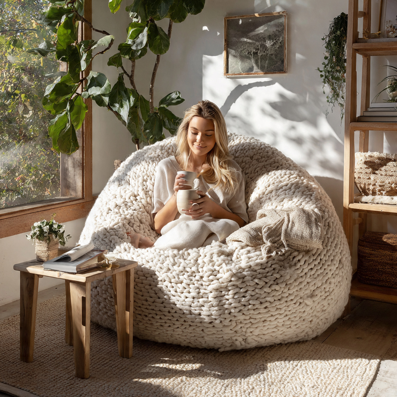 25 Cozy Nook Inspiration Ideas to Create Warm, Inviting Retreats at Home 18 a spacious oversized bean bag chair in