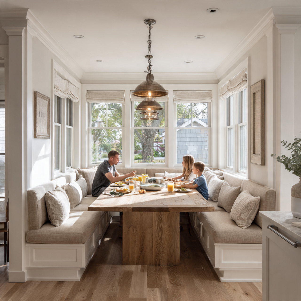 25 Breakfast Nook Ideas: Cozy, Stylish & Functional Spaces for Every Home 14 a spacious u shaped breakfast nook with built in
