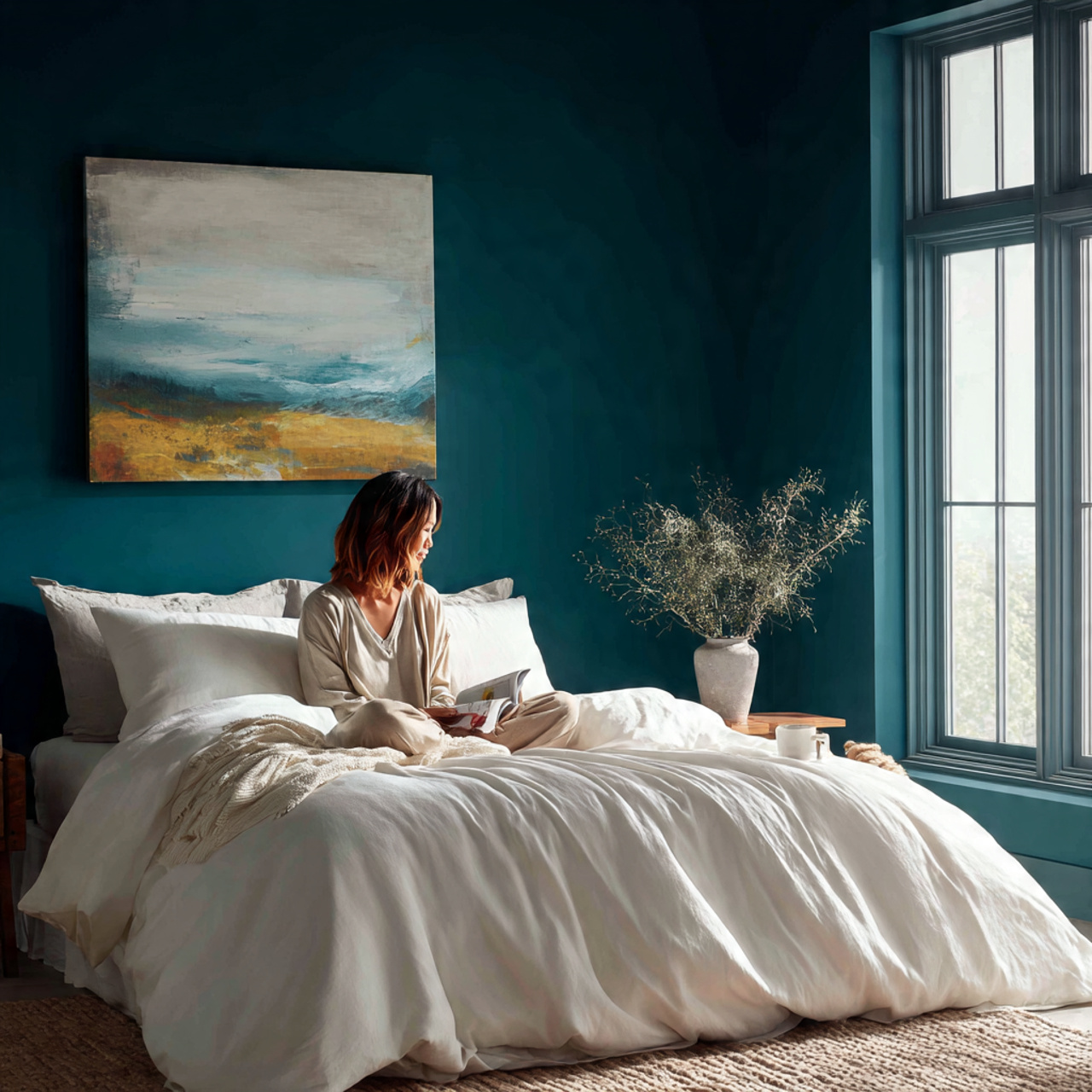 25 Bedroom Wall Ideas for a Stylish, Cozy & Luxurious Home Retreat 19 a stylish bedroom featuring a moody deep