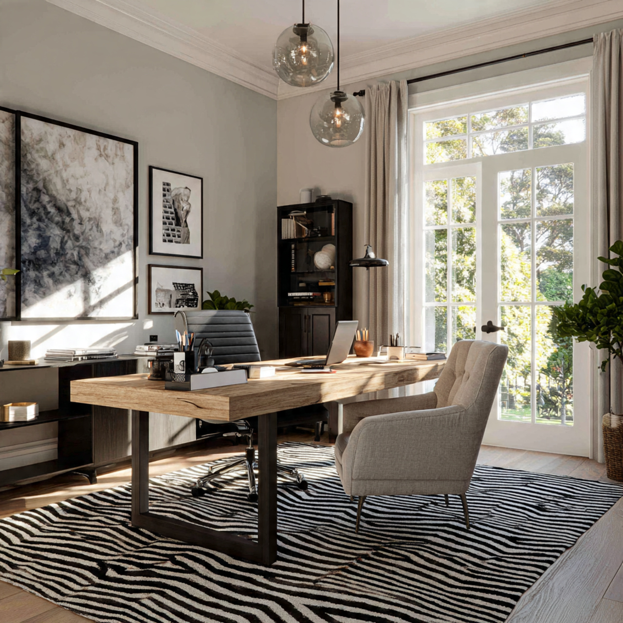 25 Home Office Inspiration Ideas for a Stylish, Productive Workspace 24 a stylish home office inspiration interior anchored