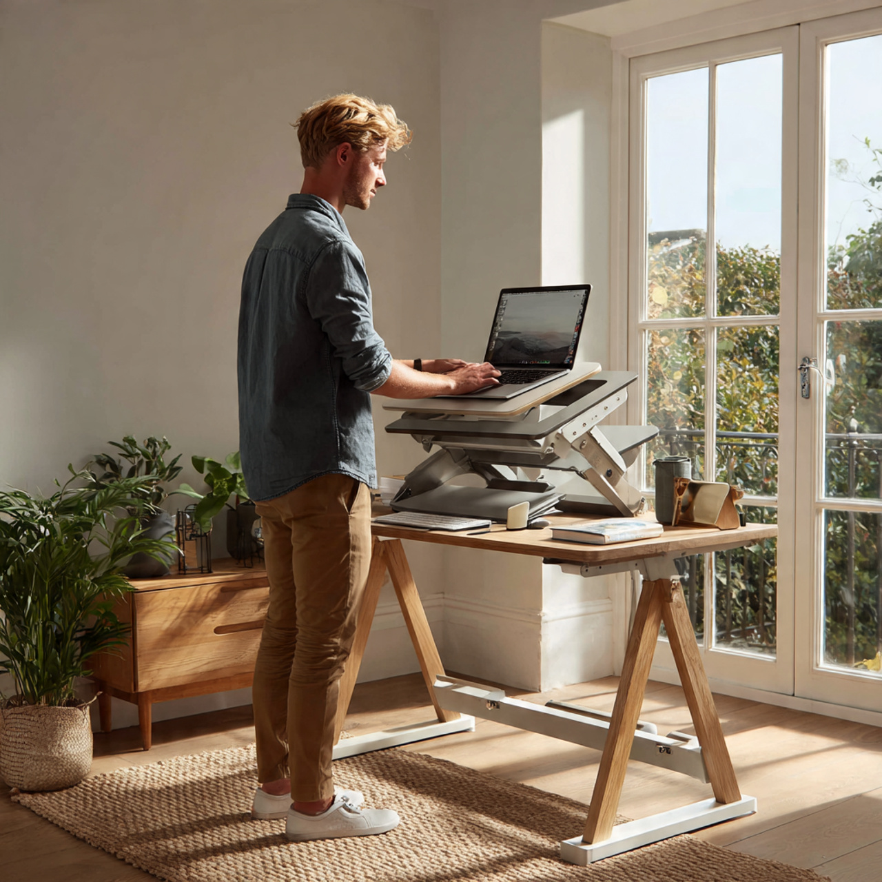 25 Home Office Ideas to Boost Productivity & Style Today 12 a stylish home office with a standing 1