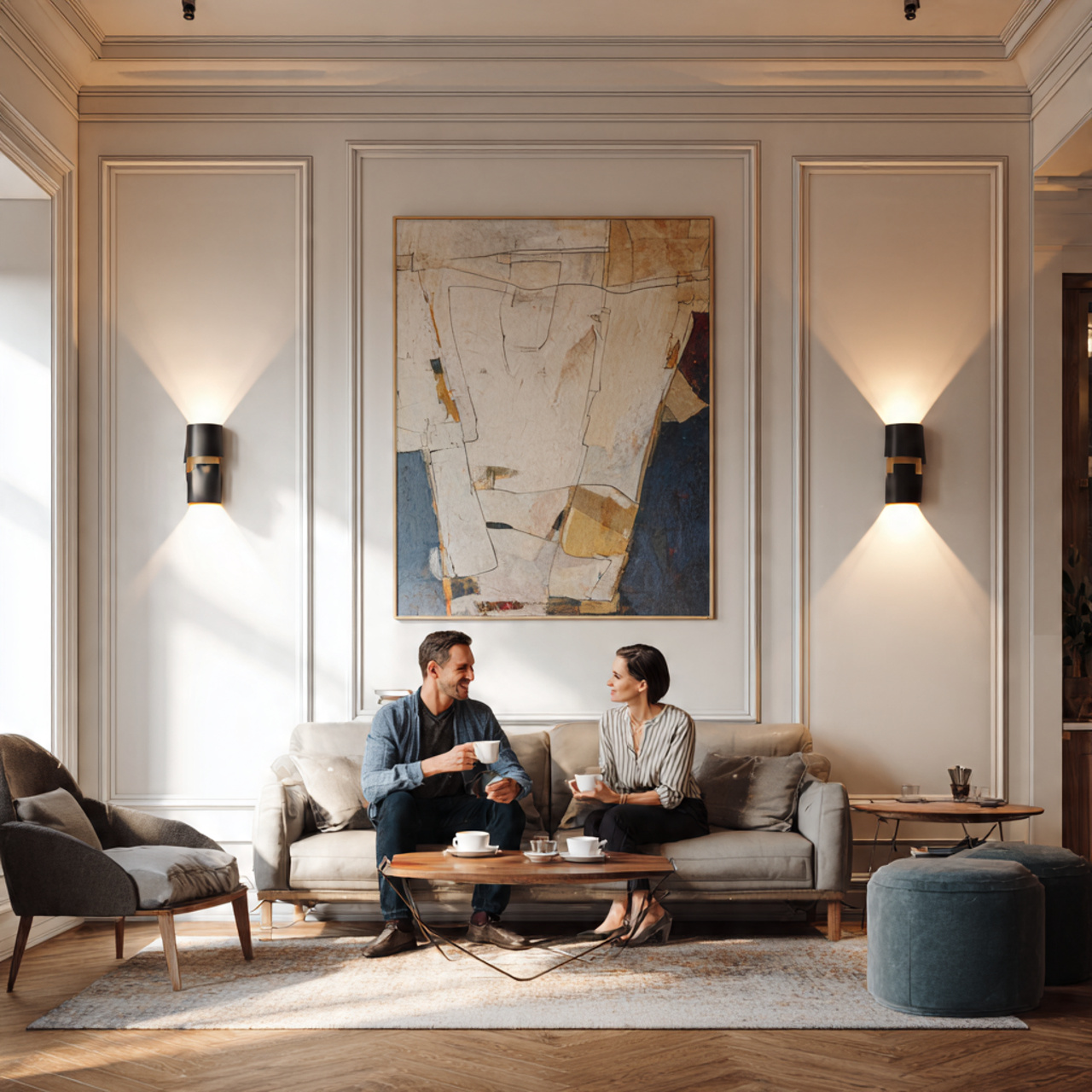 25 Living Room Lighting Ideas to Brighten and Transform Your Home 7 a stylish living room with symmetrical wall