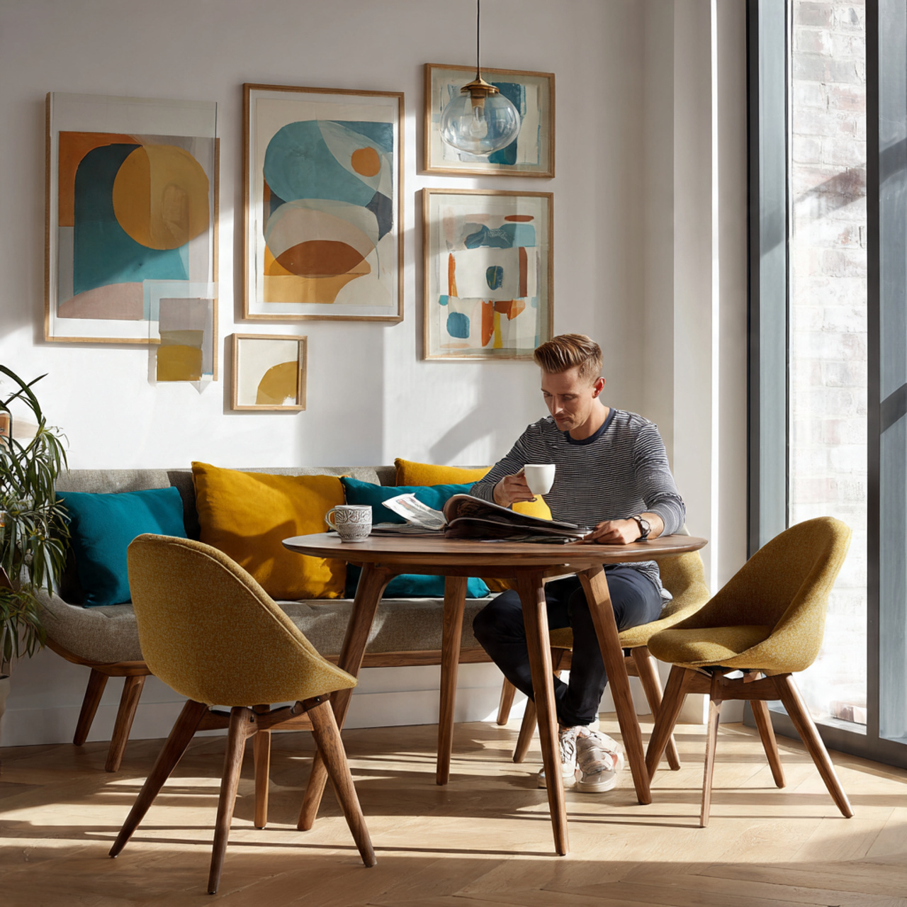 25 Breakfast Nook Ideas: Cozy, Stylish & Functional Spaces for Every Home 2 a stylish mid century modern breakfast nook featuring