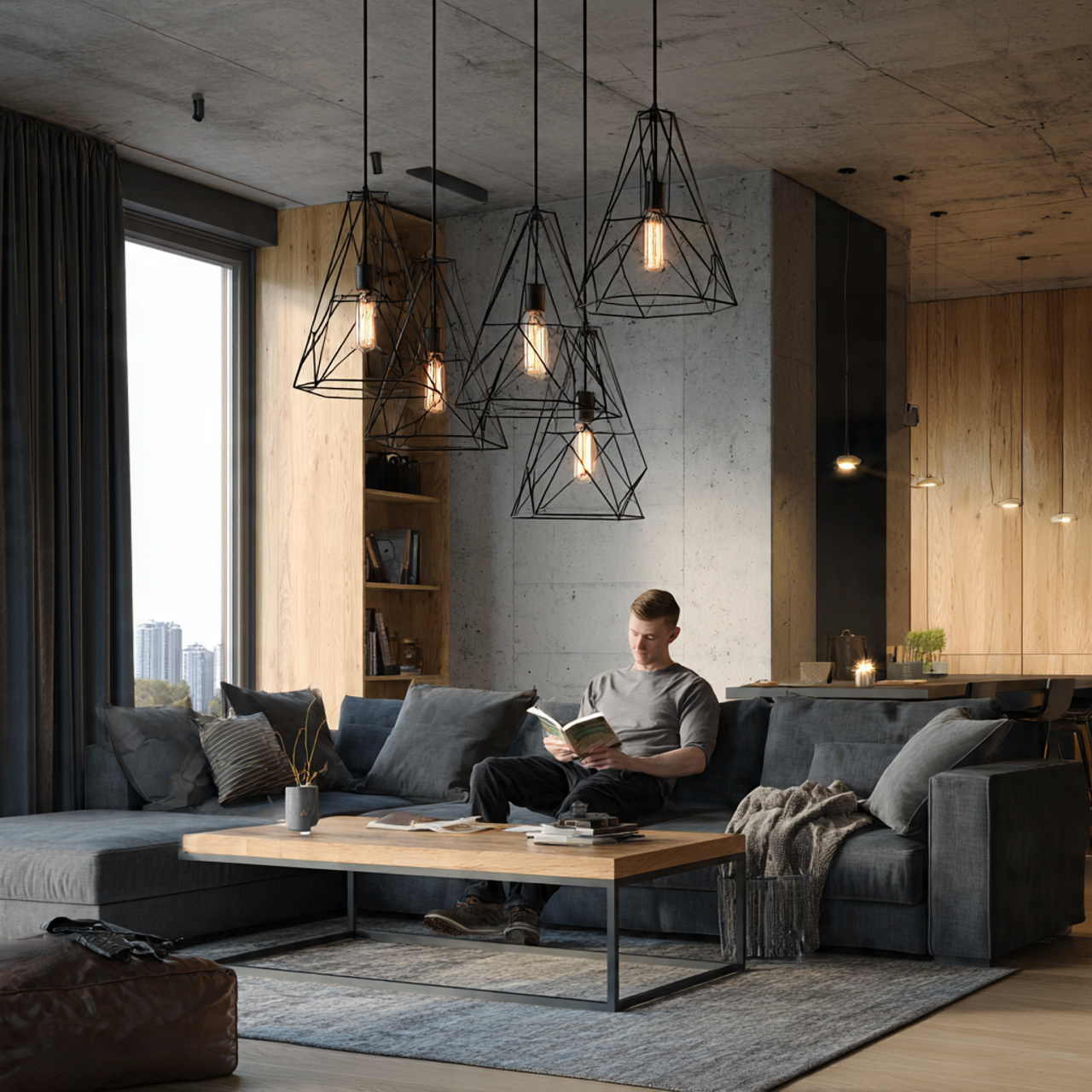 25 Living Room Lighting Ideas to Brighten and Transform Your Home 22 a stylish modern living room with geometric