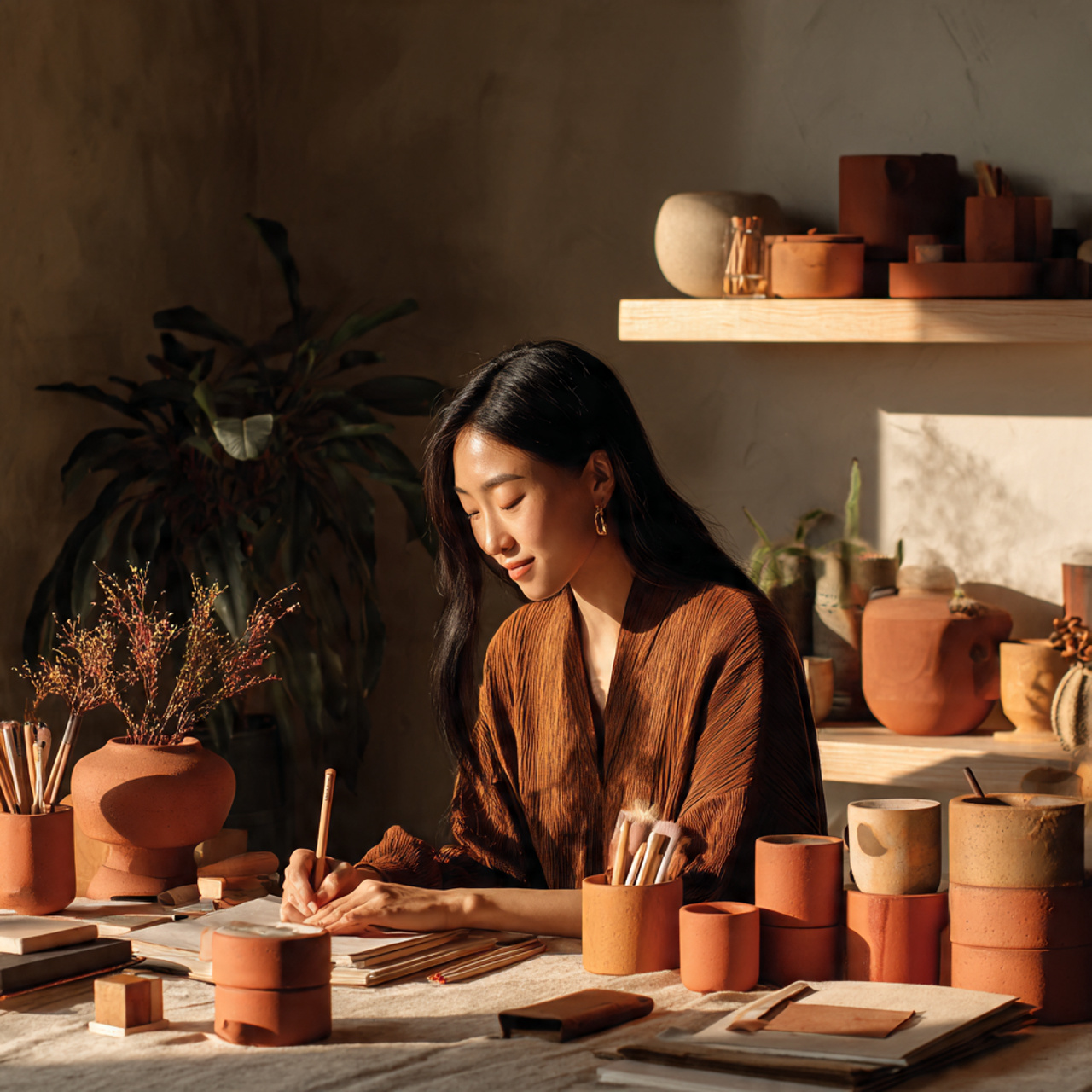 25 Cozy Home Office Ideas for a Warm, Inspiring Workspace 24 a stylish office scene illustrating cozy home