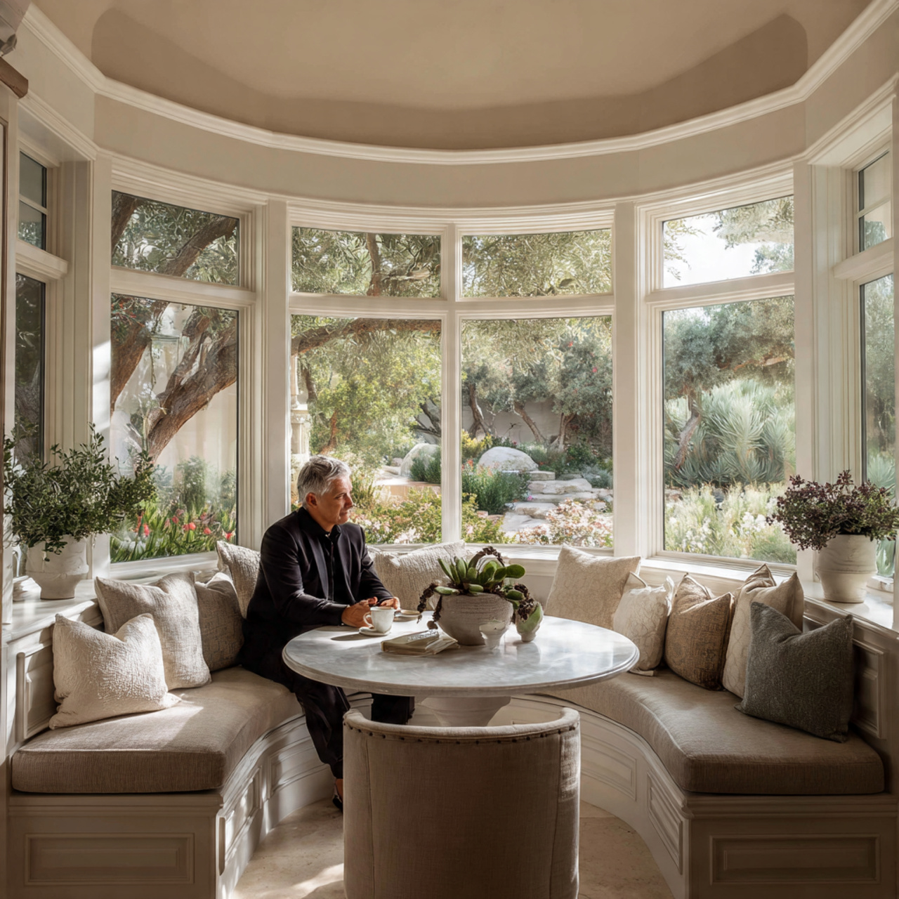 25 Breakfast Nook Ideas: Cozy, Stylish & Functional Spaces for Every Home 5 a sunken window bay breakfast nook with