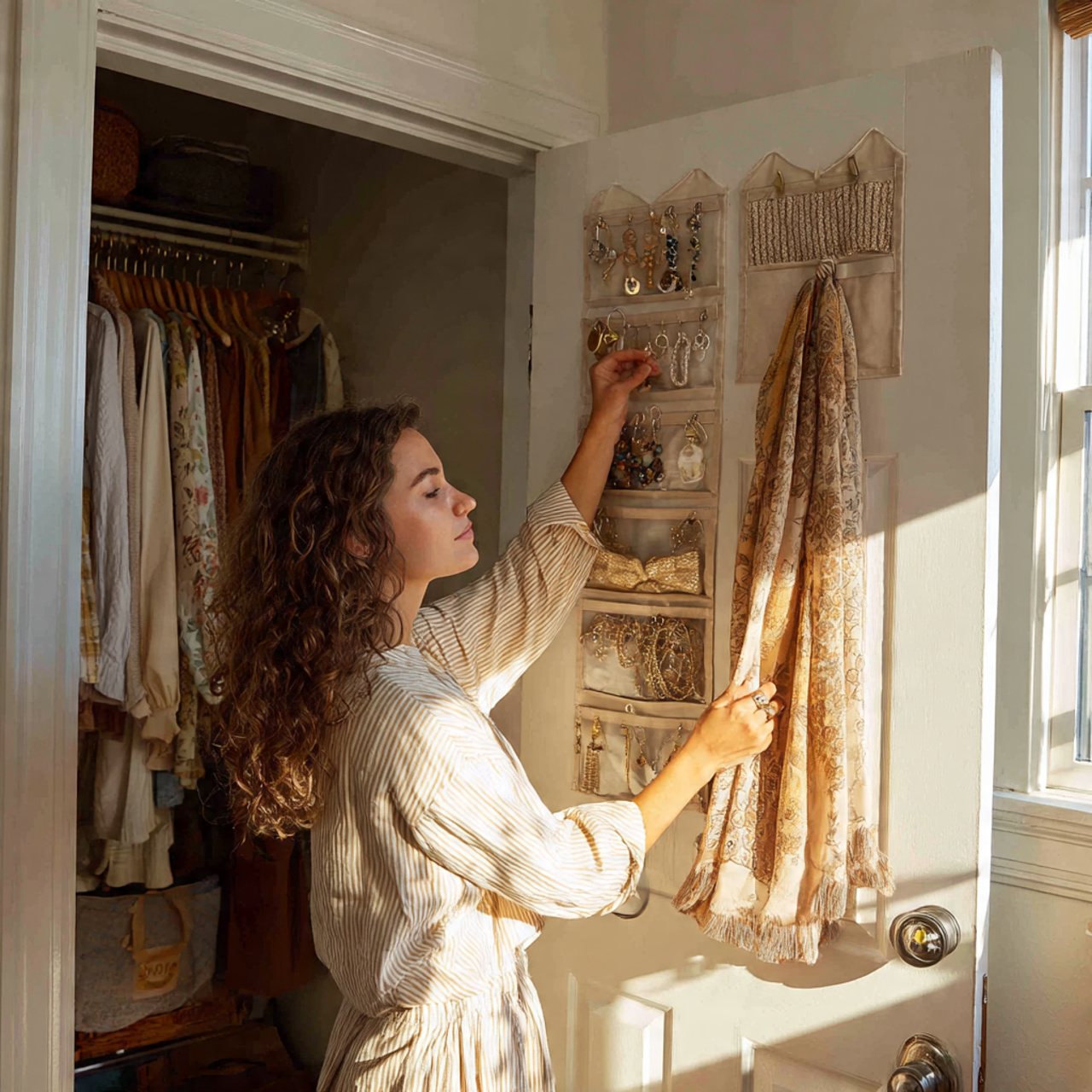 25 Best Closet Organization Ideas for a Stylish, Clutter-Free Space 14 a tidy closet showing back of the door utilization ideas