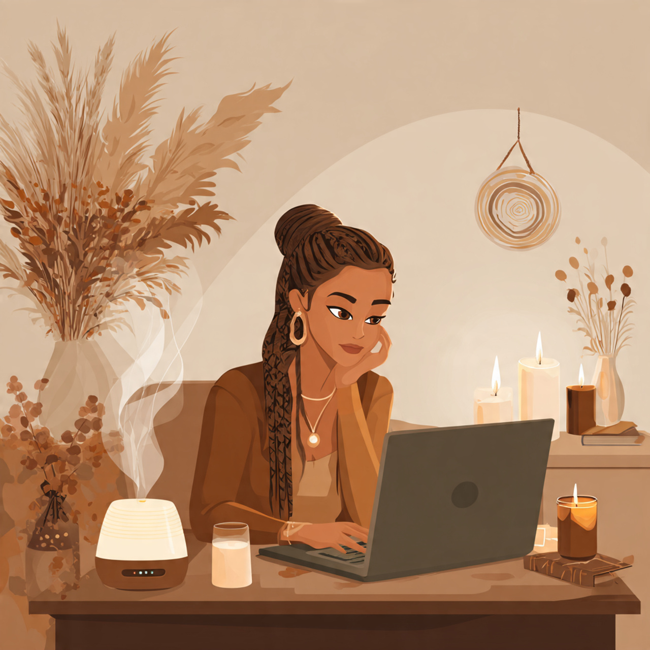 25 Cozy Home Office Ideas for a Warm, Inspiring Workspace 13 a tranquil workspace illustrating cozy home office