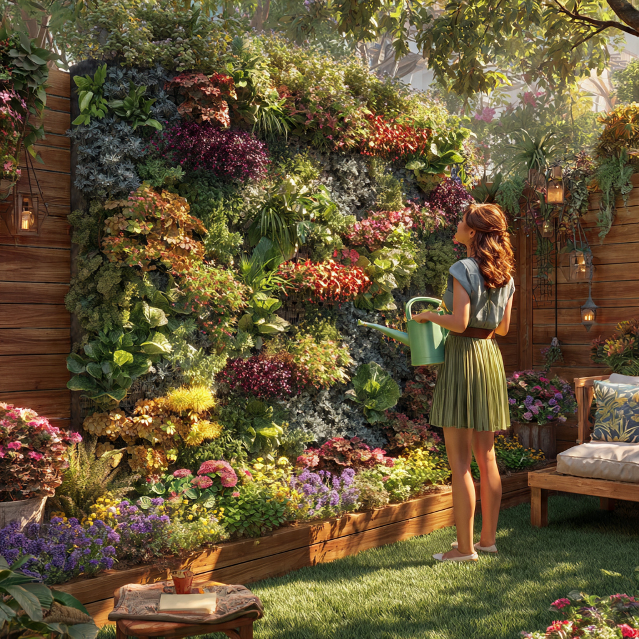 25 Backyard Ideas That Boost Value, Style & Everyday Enjoyment 3 a vertical garden wall in a backyard