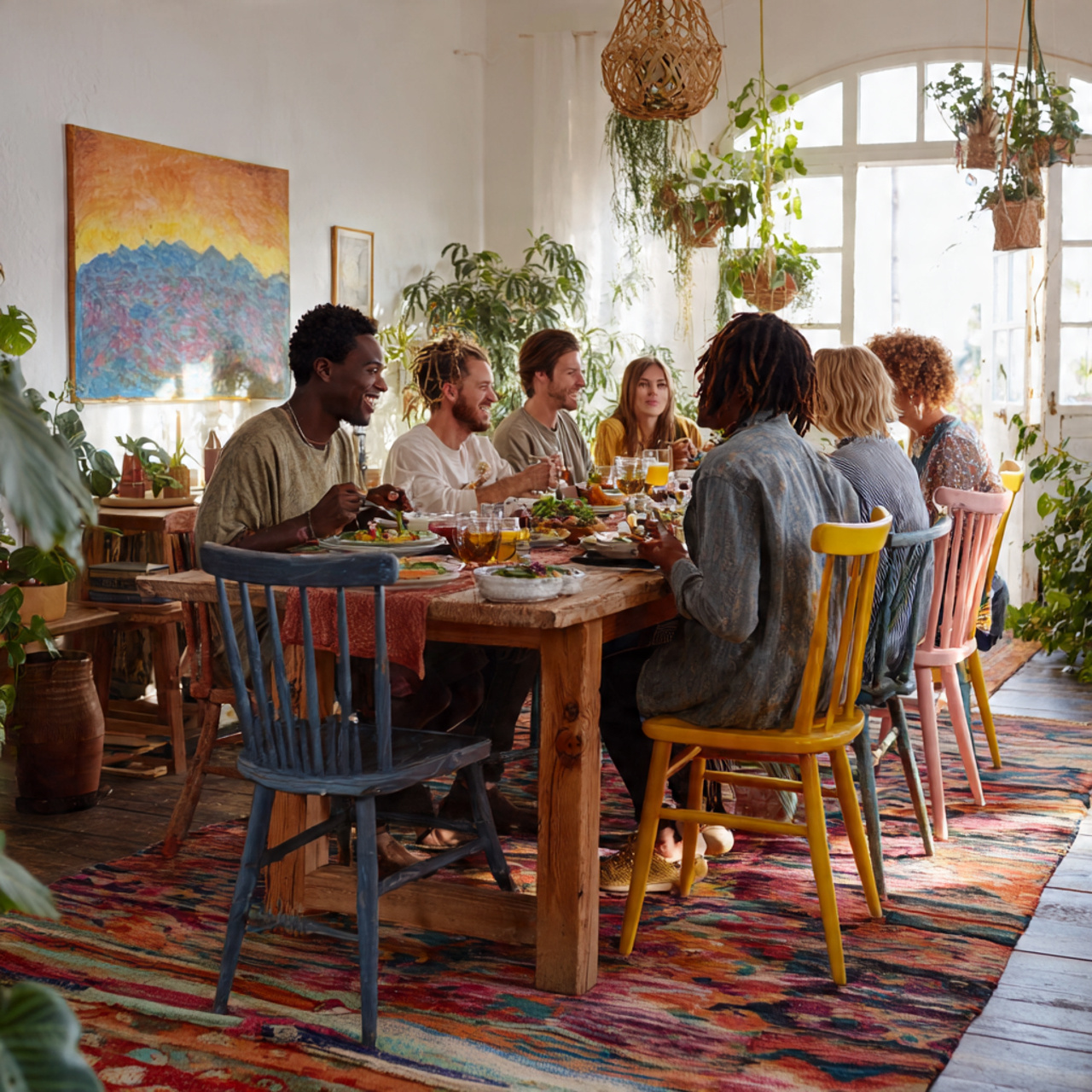 25 Stunning Dining Table Ideas to Transform Your Home 5 a vibrant bohemian dining room with a