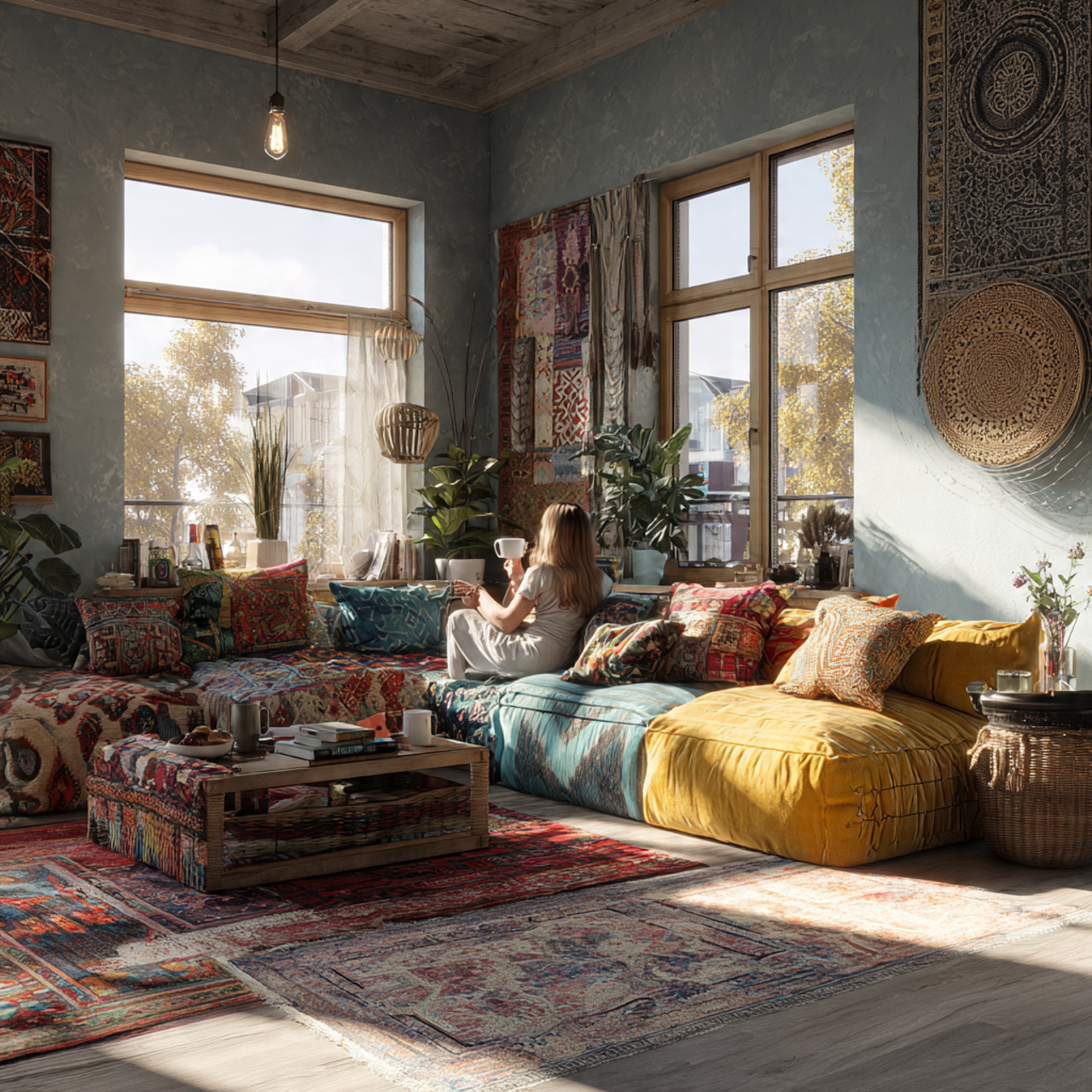 25 Stunning House Ideas to Elevate Your Home Design 16 a vibrant bohemian style living room with layered 1