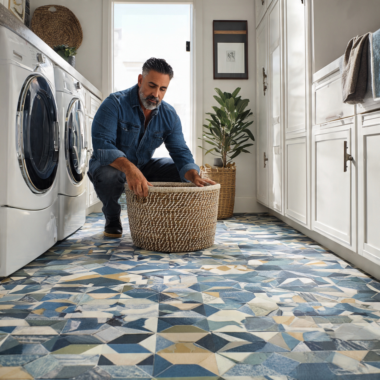 25 Best Laundry Room Ideas for a Stylish Upgrade 14 a vibrant laundry room showcasing bold geometric
