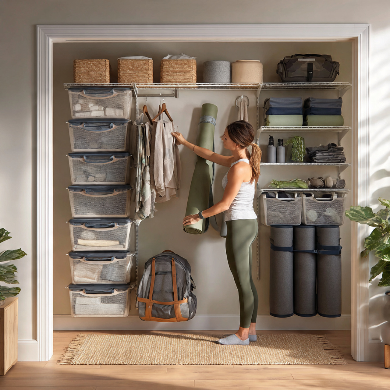 25 Best Closet Organization Ideas for a Stylish, Clutter-Free Space 23 a well organized closet with a dedicated fitness