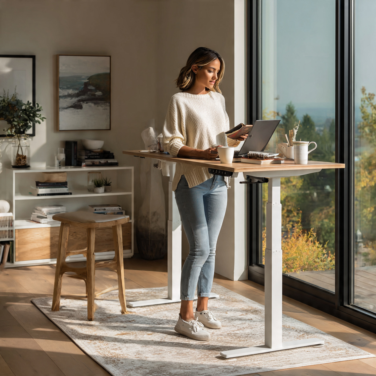 25 Home Office Inspiration Ideas for a Stylish, Productive Workspace 22 a wellness focused home office inspiration setup featuring