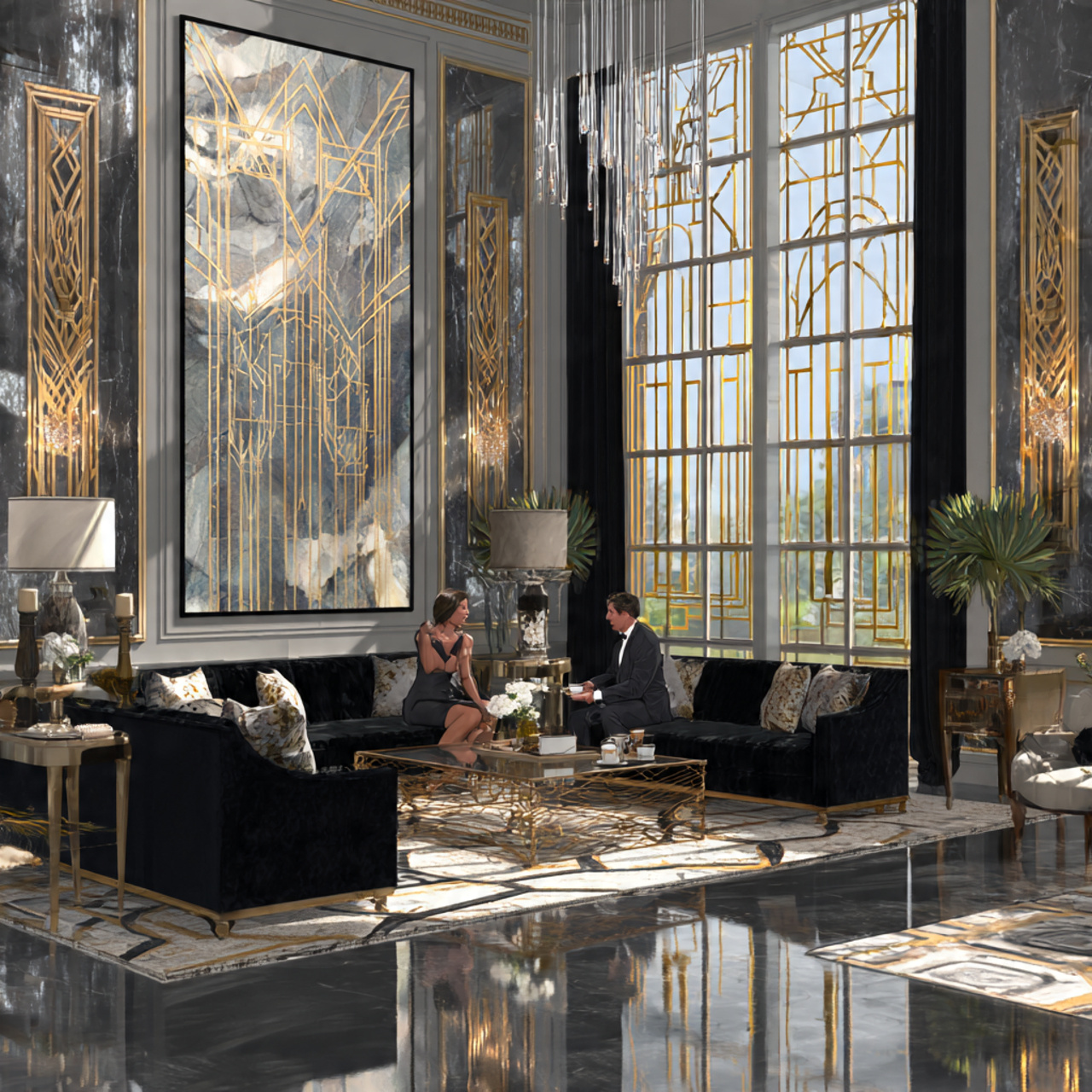 25 Stunning House Ideas to Elevate Your Home Design 21 an elegant living room with bold art 2