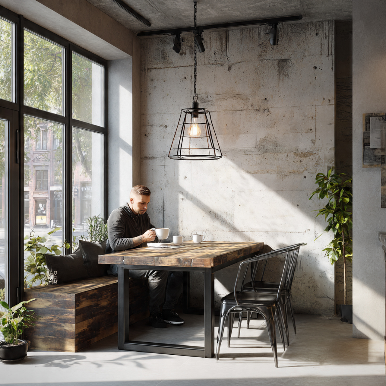 25 Breakfast Nook Ideas: Cozy, Stylish & Functional Spaces for Every Home 15 an industrial style breakfast nook with a reclaimed