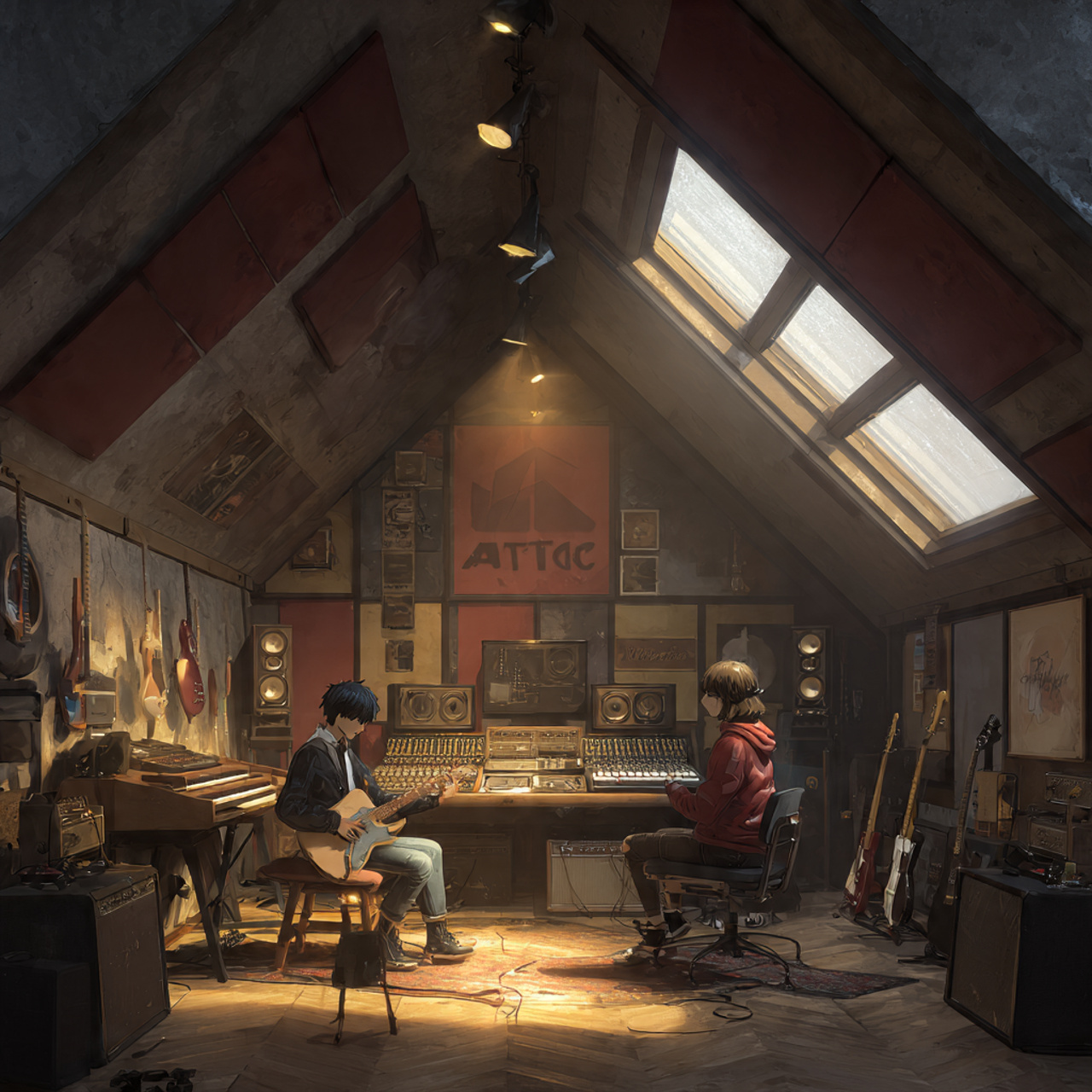 25 Stunning Attic Room Ideas to Transform Your Home 22 attic music production studio with sloped ceilings