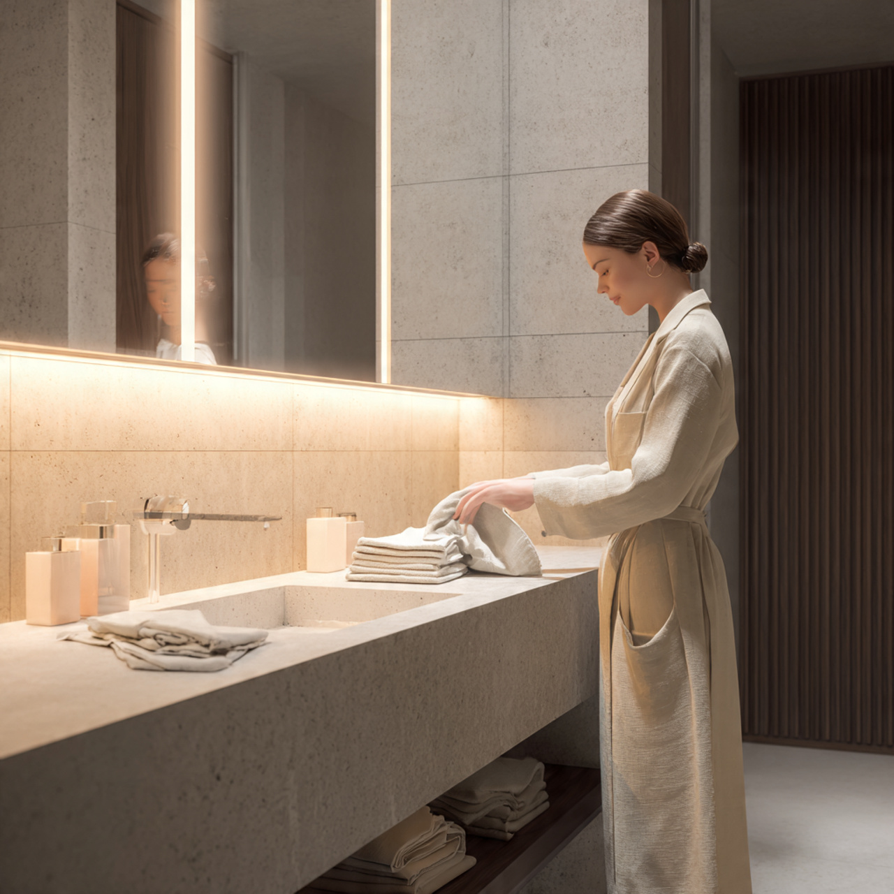 25 Bathroom Decoration & Ideas: Transform Your Bath Into a Luxurious Retreat 12 bathroom featuring a floating vanity with under cabinet