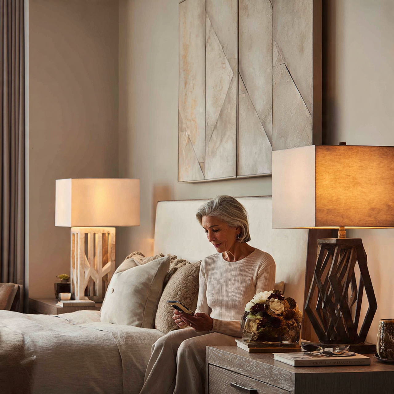 25 Bedroom Lighting Ideas That Instantly Elevate Style & Co 21 bedroom lighting ideas featuring geometric lamp bases