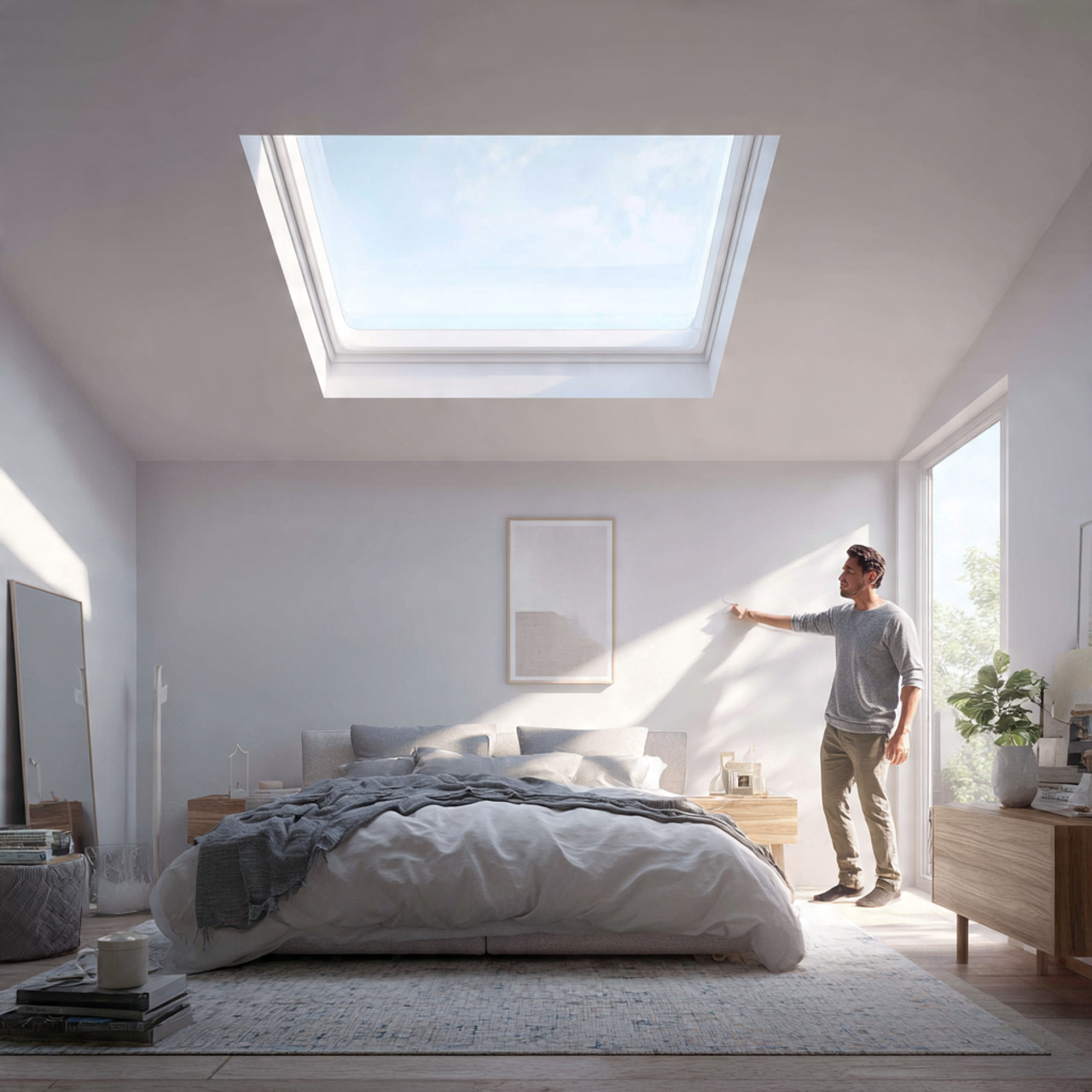 25 Bedroom Lighting Ideas That Instantly Elevate Style & Co 22 bedroom lighting ideas showcasing skylight lighting alternatives