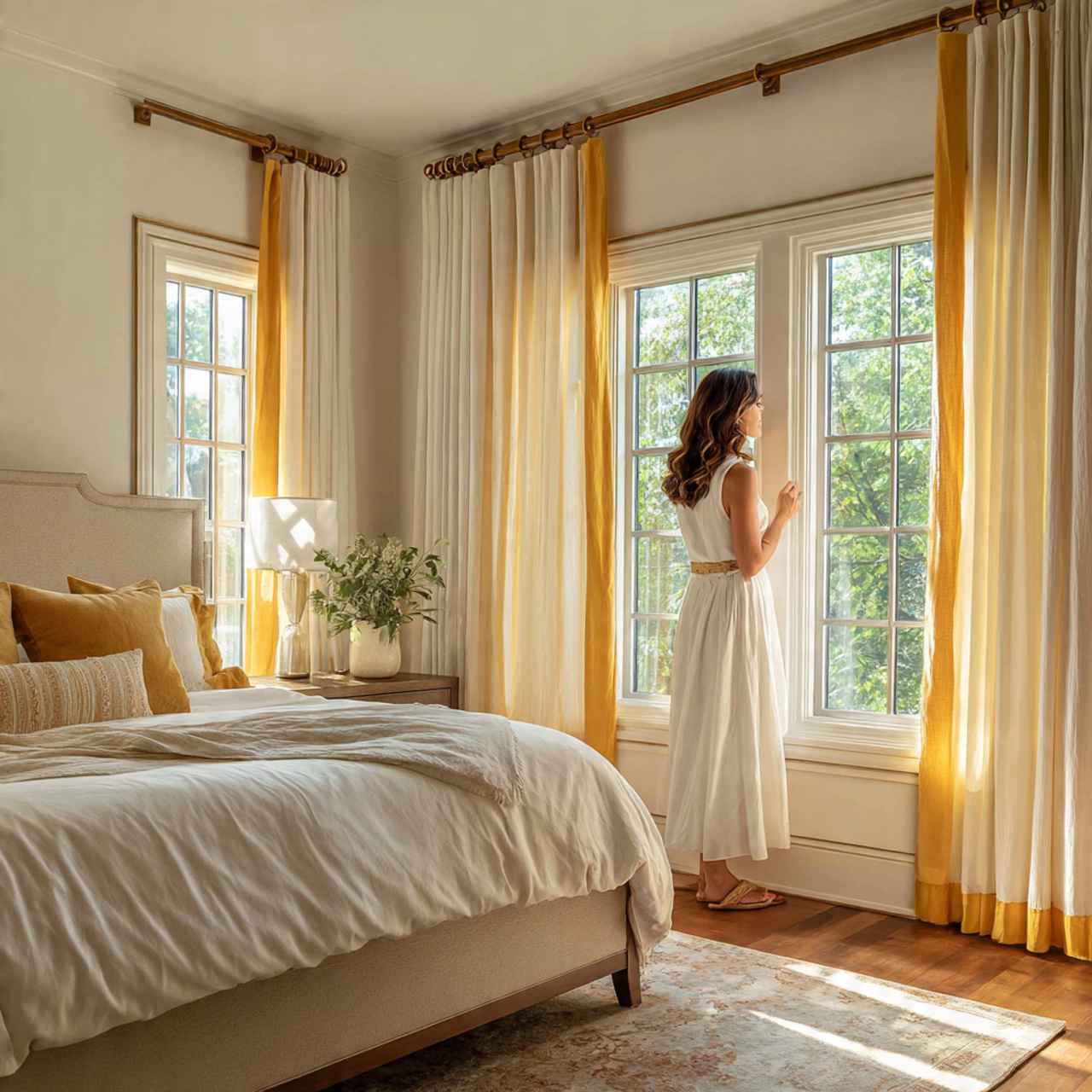 25 Yellow Bedroom Ideas: Bright, Cheerful Designs for a Sunny Sanctuary 21 bedroom with muted yellow trim on baseboards