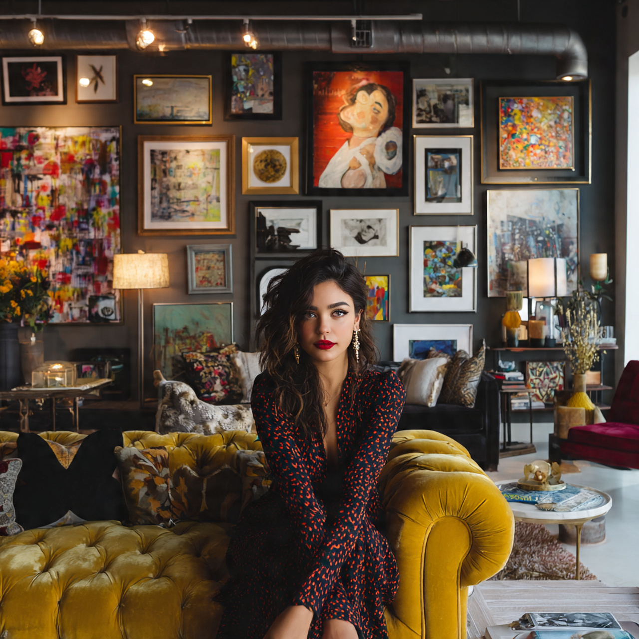 25 Interior Ideas Ideas That Instantly Transform Your Home Into a Stylish Sanctuary 18 bold living room with floor to ceiling gallery wall