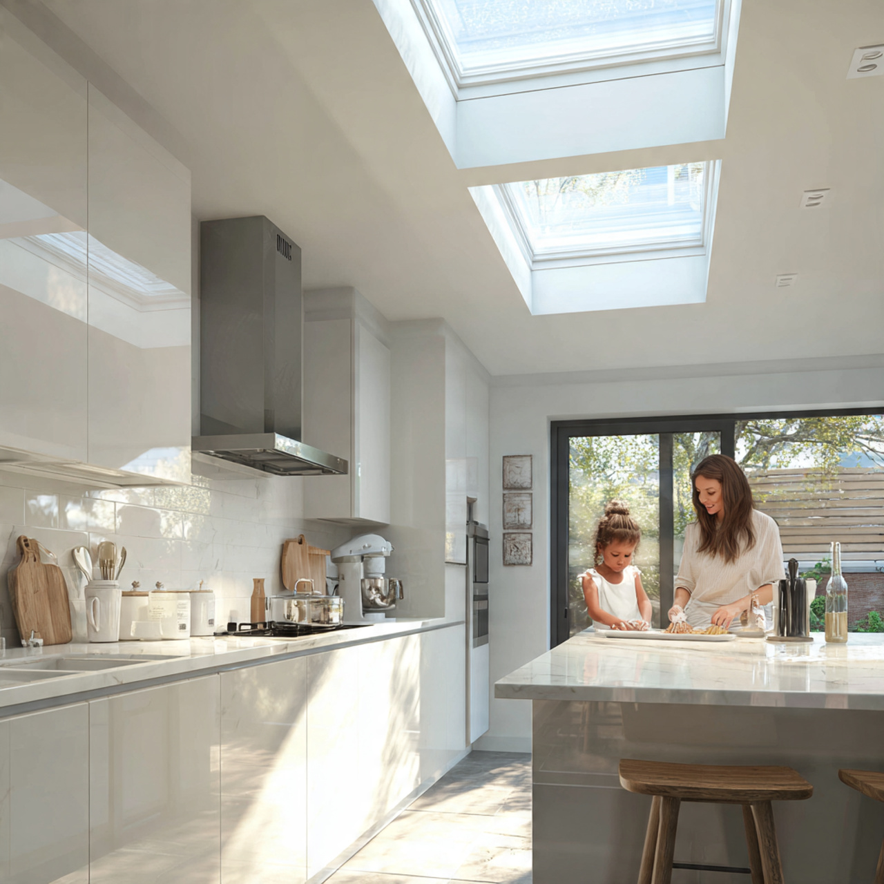 25 Stunning Ceiling Design Ideas to Transform Any Room 18 bright contemporary kitchen with integrated skylight ceiling