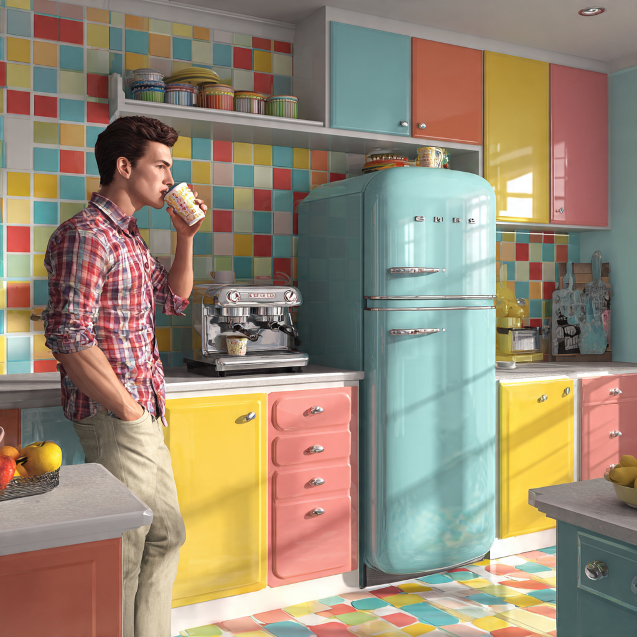 25 Coffee Bar Ideas: Stylish & Creative Home Coffee Station Inspiration 9 colorful retro kitchenette coffee bar ideas with