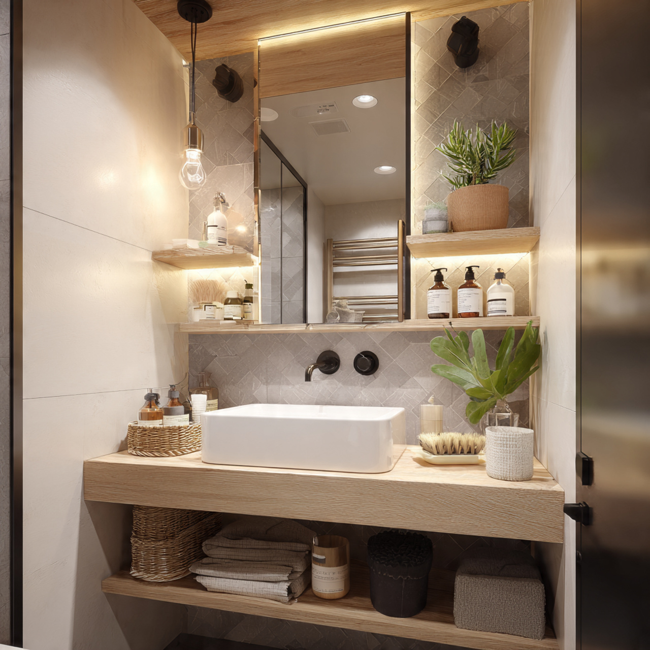 25 Bathroom Decoration & Ideas: Transform Your Bath Into a Luxurious Retreat 23 compact bathroom with floating vanity pedestal sink