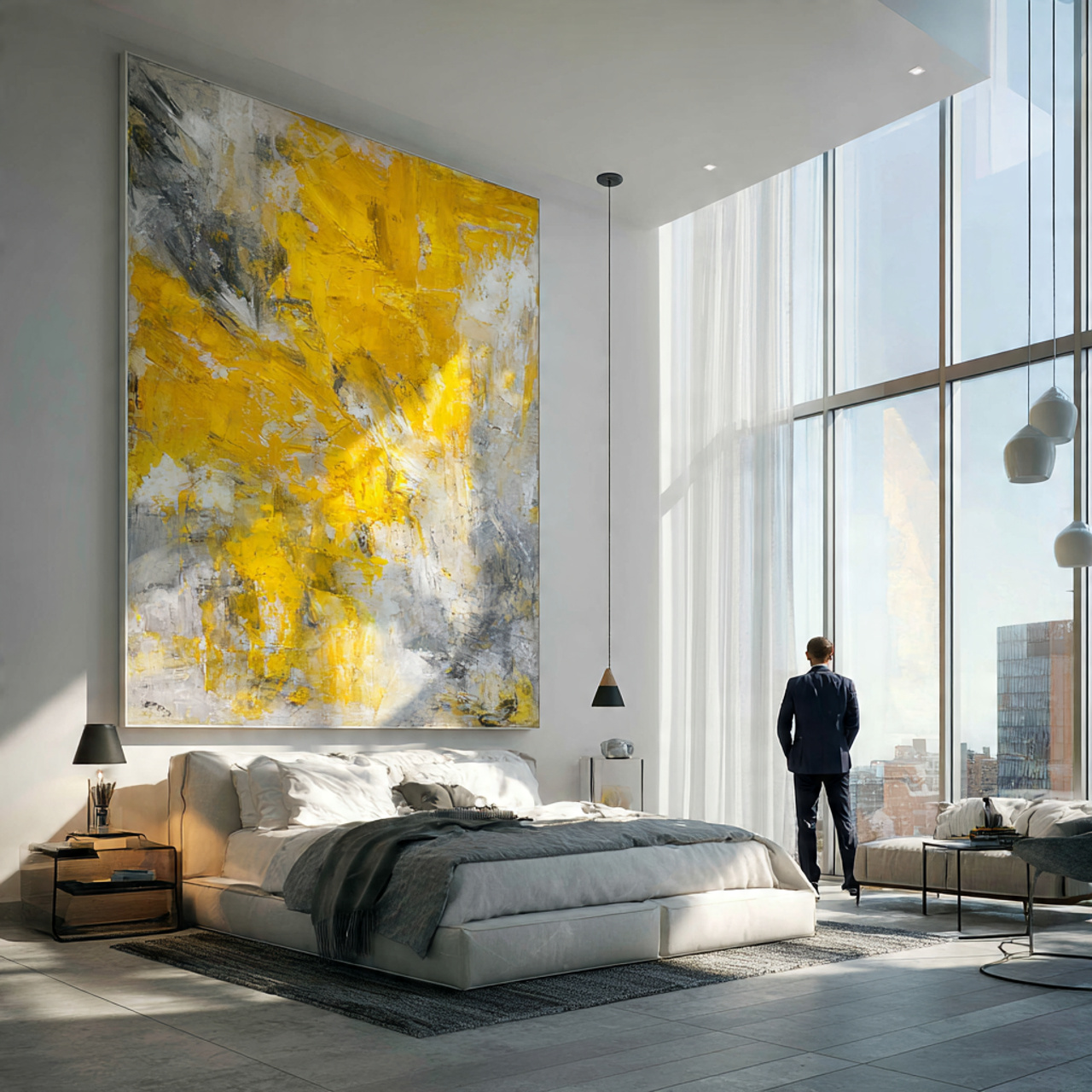 25 Yellow Bedroom Ideas: Bright, Cheerful Designs for a Sunny Sanctuary 12 contemporary bedroom with a large citron yellow