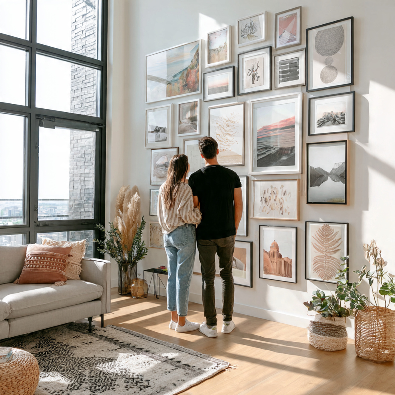 25 Stunning Wall Design Ideas to Transform Your Home 3 contemporary living room featuring an oversized gallery