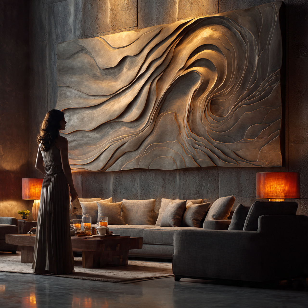 25 Living Room Wall Decor Ideas for a Stylish Home 23 contemporary living room with a large 3d