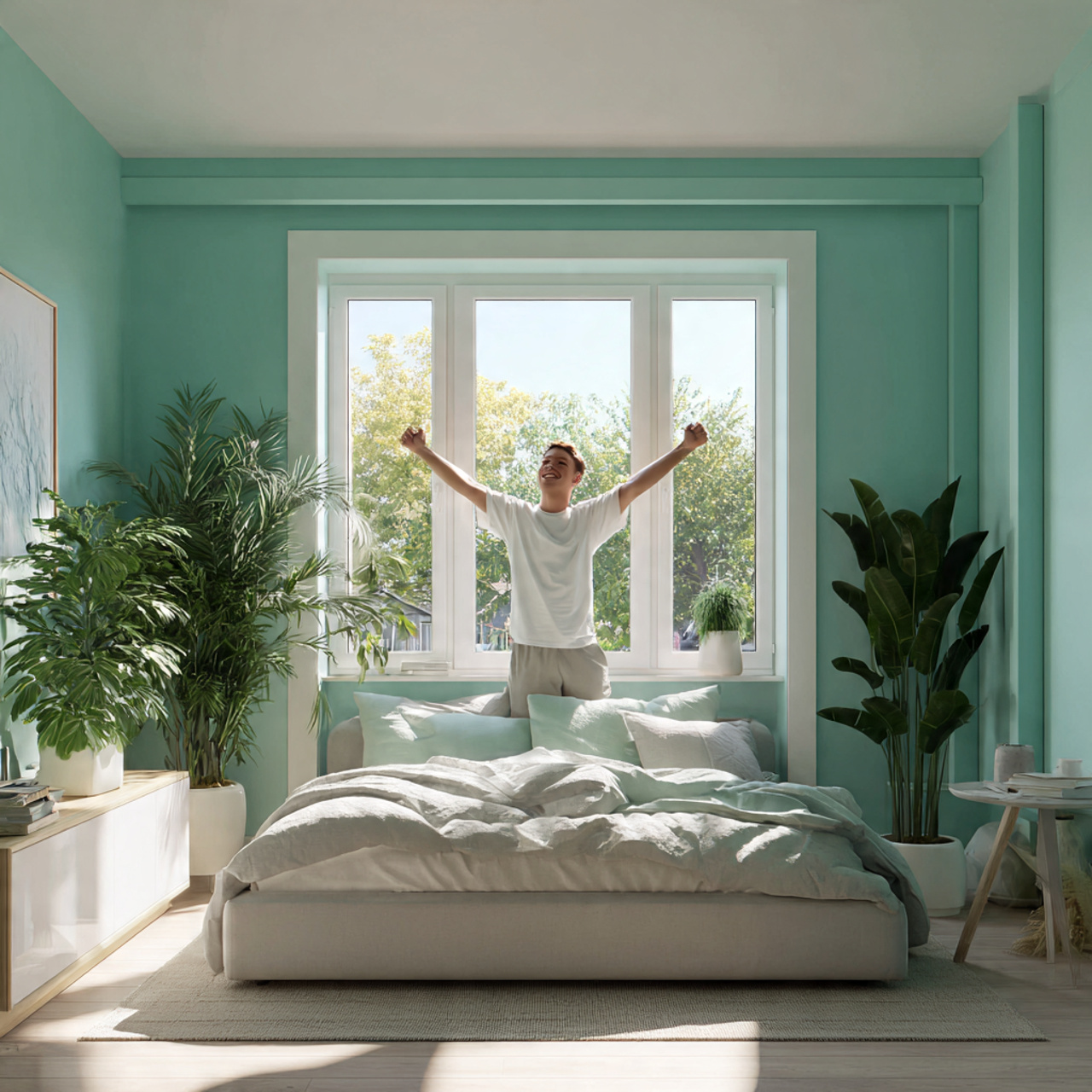 25 Bedroom Colour Ideas: Stunning Palettes for a Calm & Stylish Space 17 cool mint walls in a fresh modern