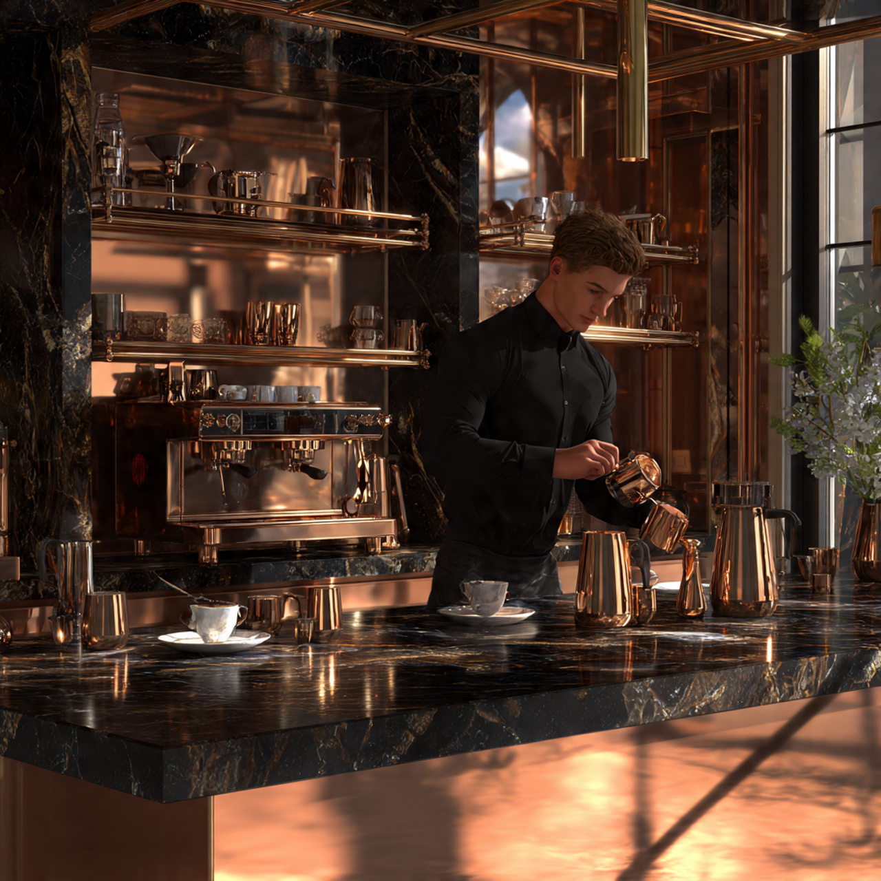 25 Coffee Bar Ideas: Stylish & Creative Home Coffee Station Inspiration 21 copper and gold metallic coffee bar ideas