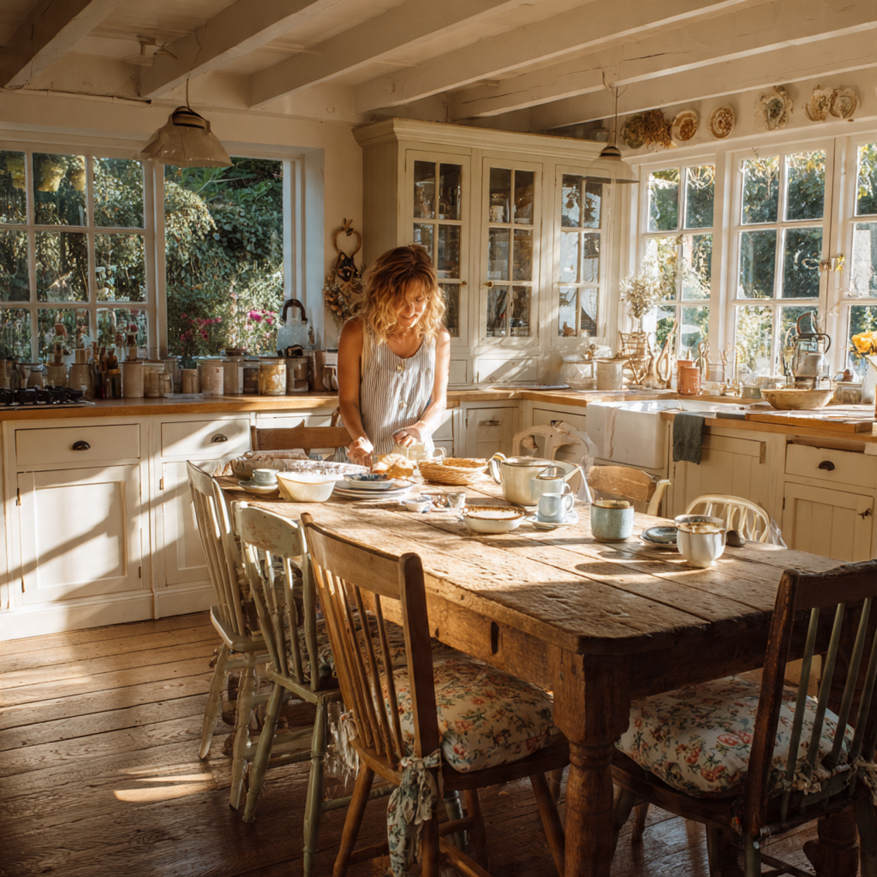 25 Best Country Kitchen Design Ideas to Transform Your Space 20 country kitchen featuring a dining table with