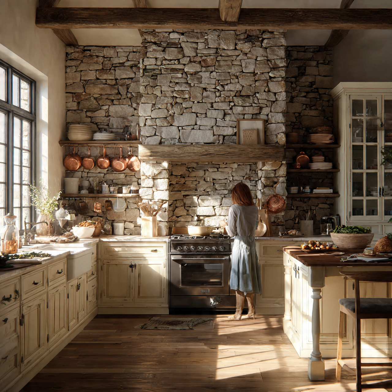 25 Best Country Kitchen Design Ideas to Transform Your Space 18 country kitchen featuring a stacked natural stone