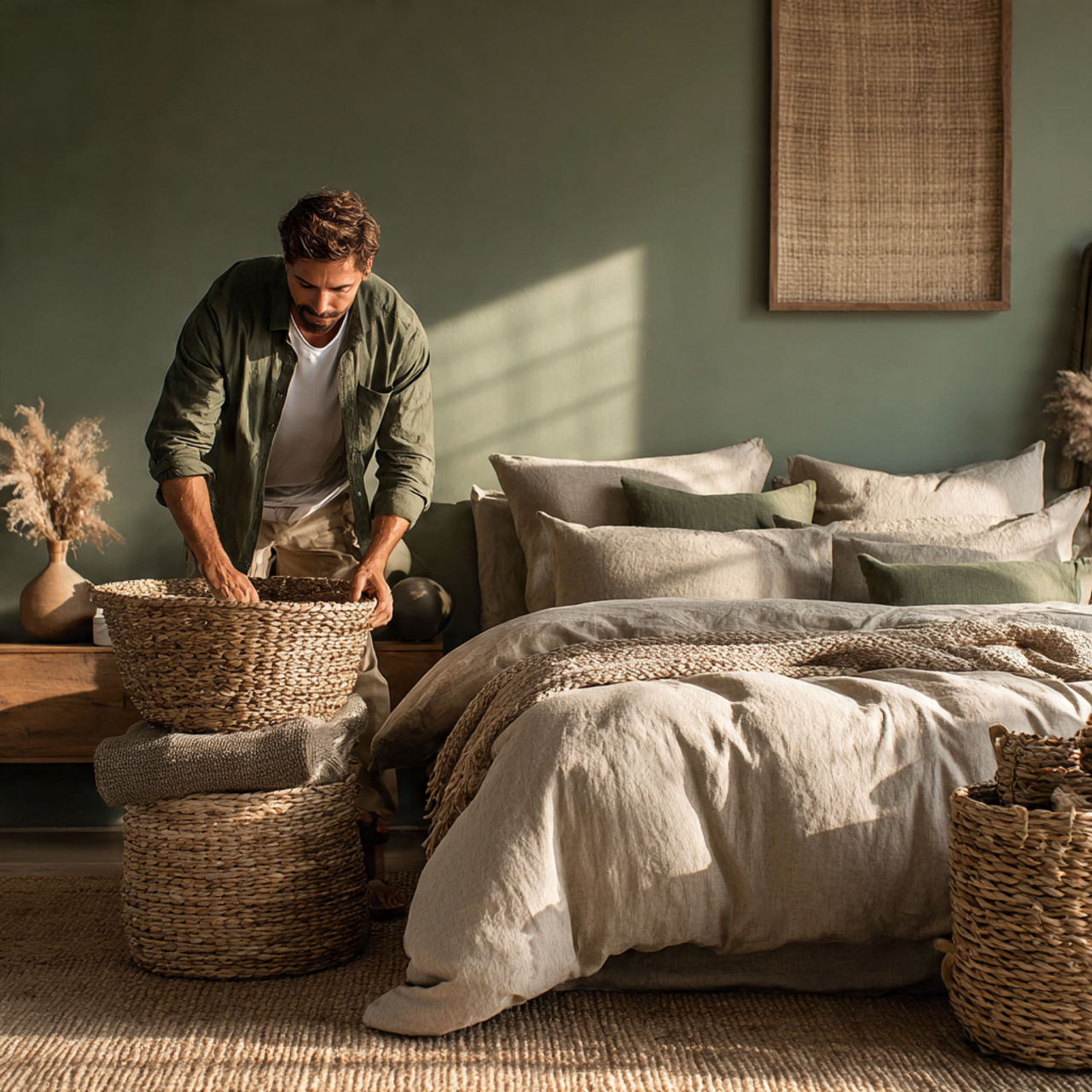 25 Sage Green Bedroom Ideas: Calm, Stylish & Inspiring Designs 24 cozy bedroom with sage green walls and